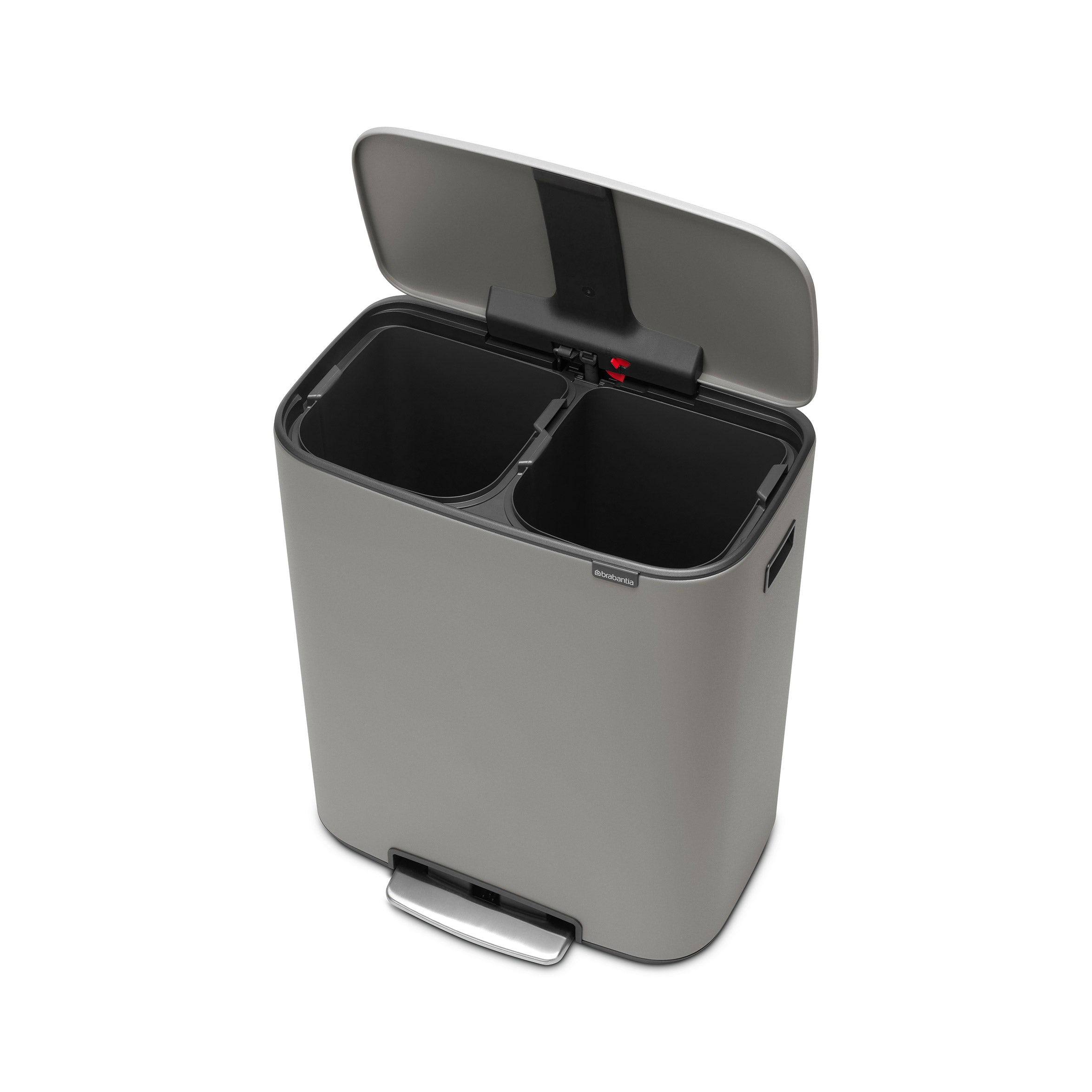 Brabantia BO Pedal Bin 2 x 30L Mineral Concrete Grey