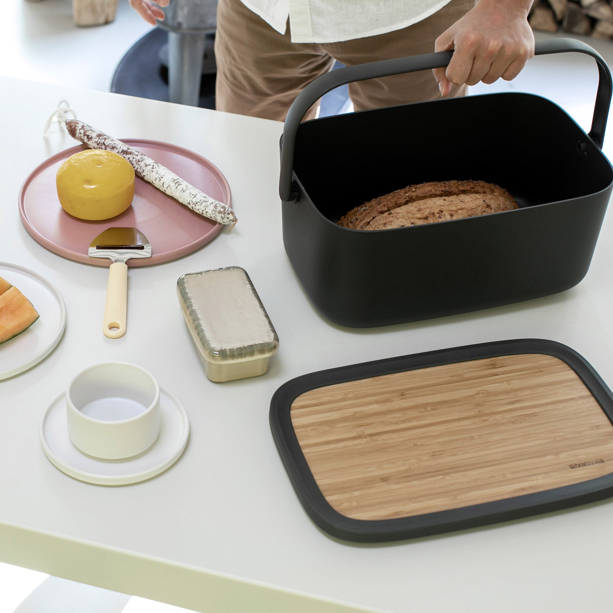 Brabantia NIC Bread Bin Dark Grey