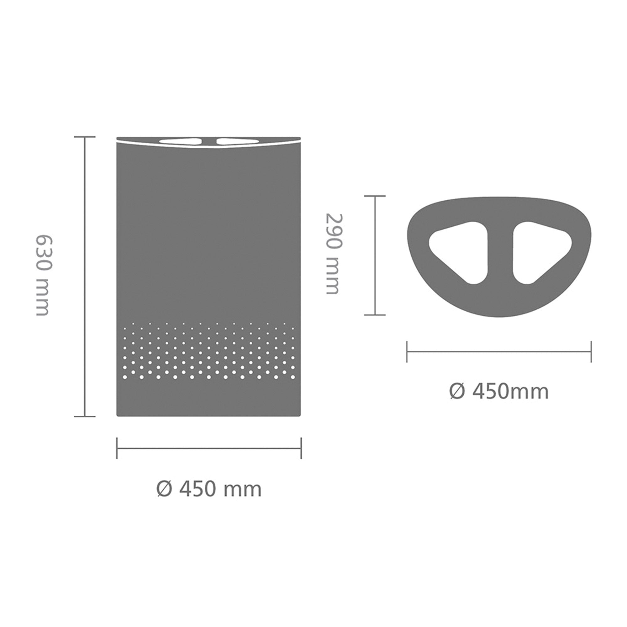 Brabantia Laundry Bin Selector 55L - White with Grey Lid