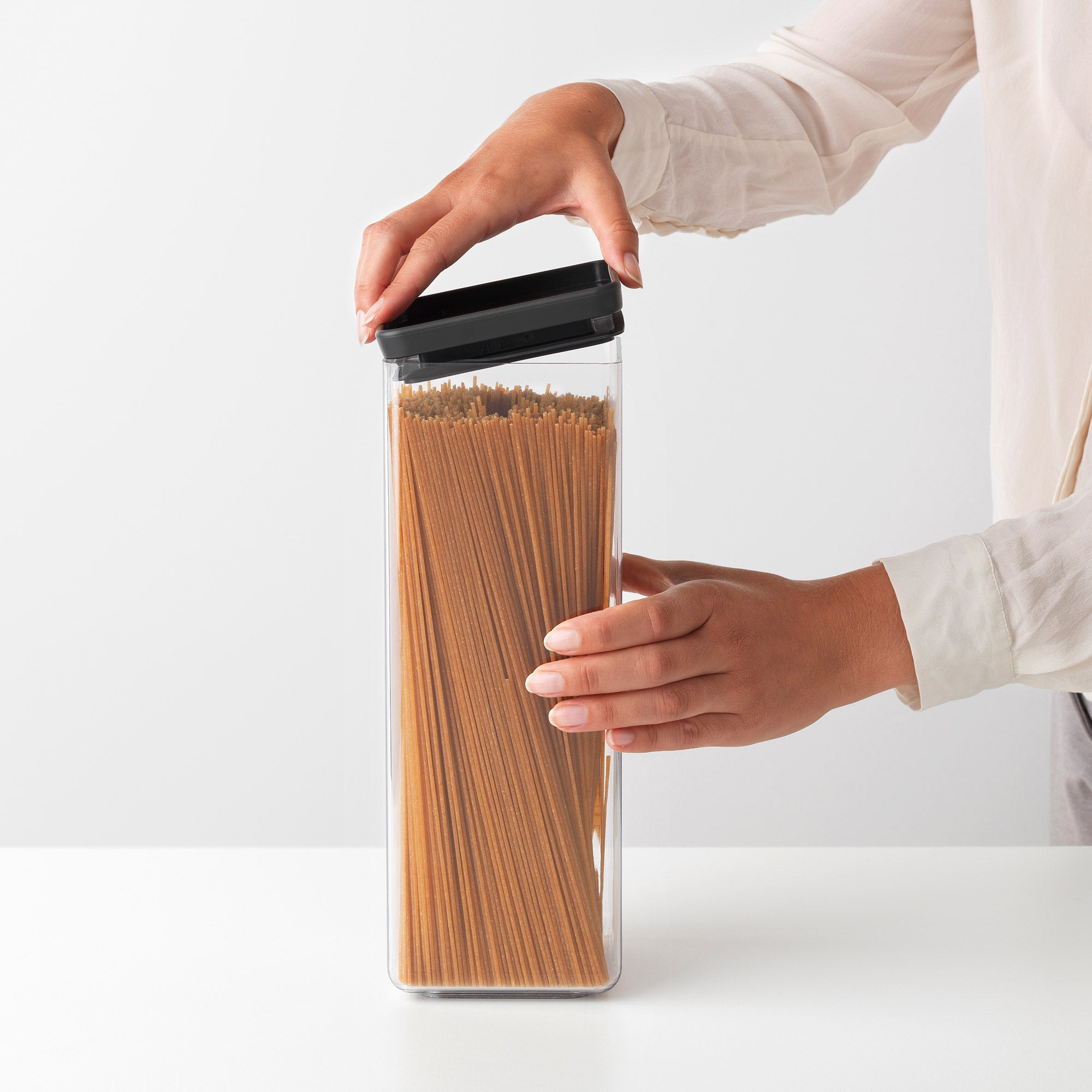 Brabantia Stackable Square Canister 2.5L Dark Grey Lid