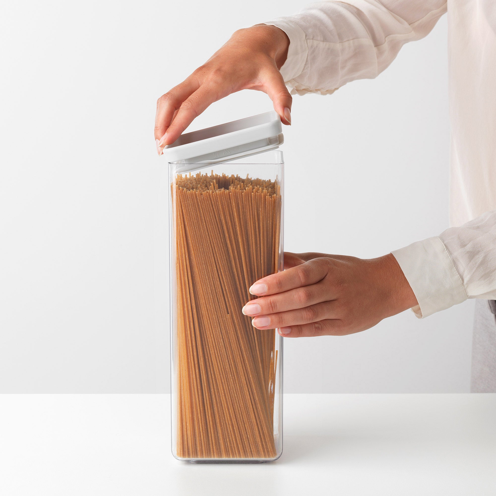 Brabantia Stackable Square Canister 2.5L Light Grey Lid