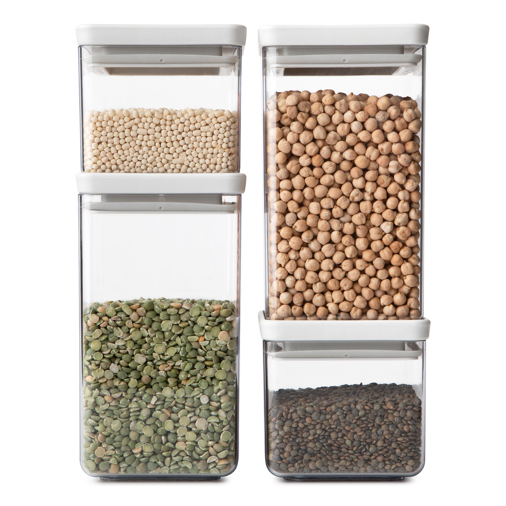 Brabantia Stackable Square Canister Light Grey Lid Set of 4