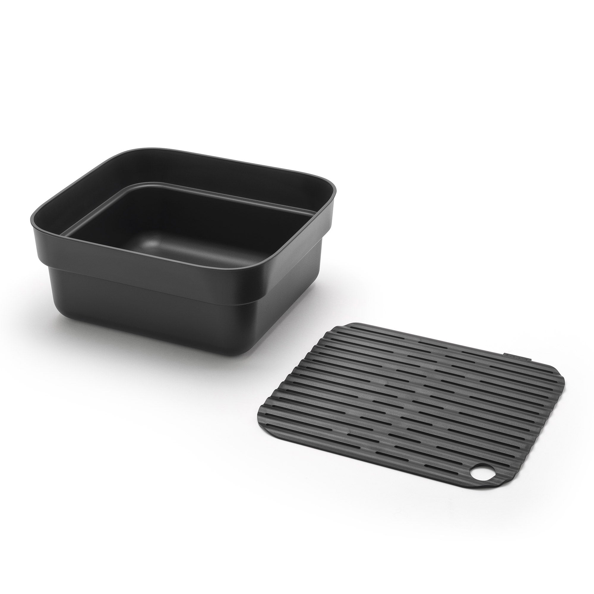 Brabantia Washing Up Bowl with Drying Tray Dark Grey