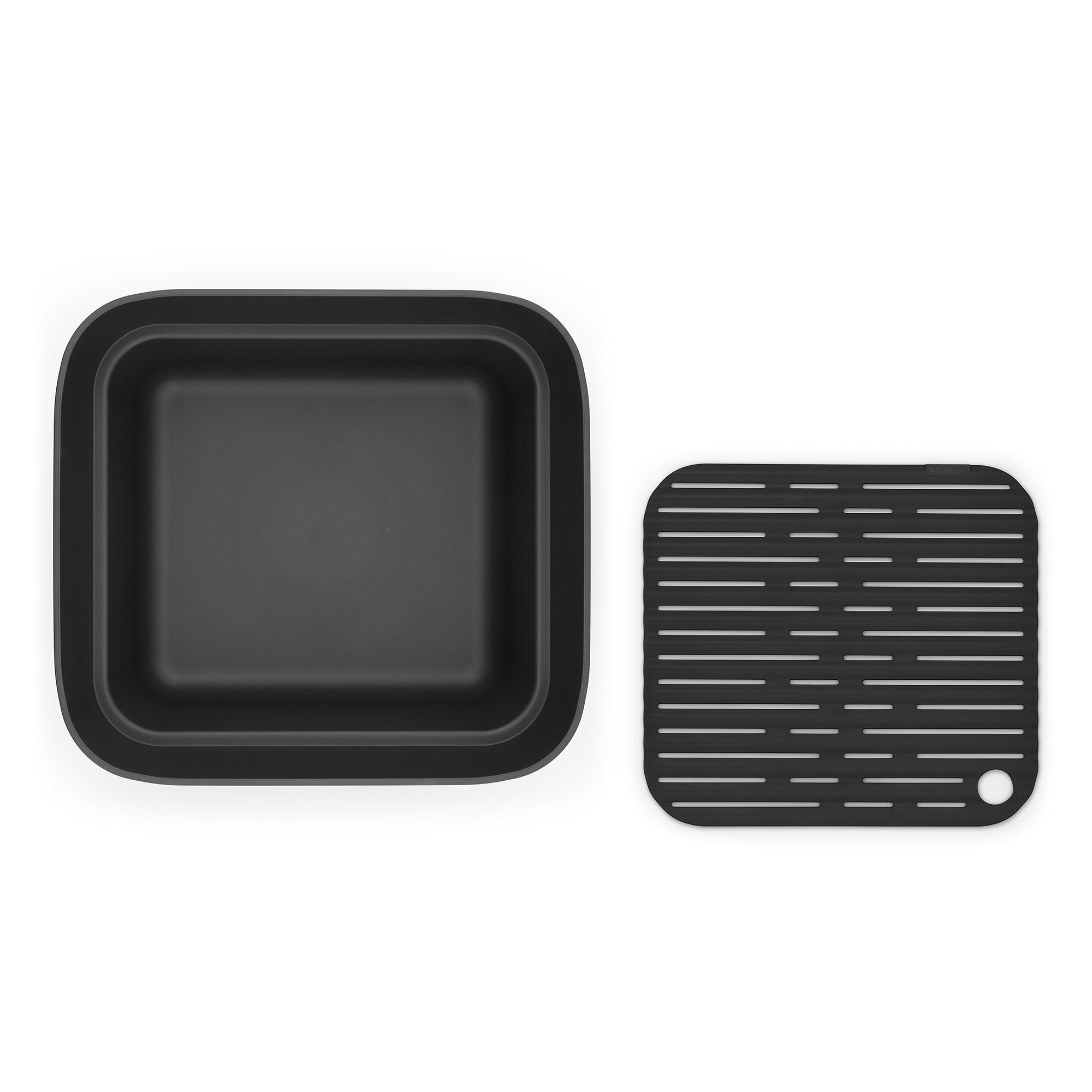 Brabantia Washing Up Bowl with Drying Tray Dark Grey