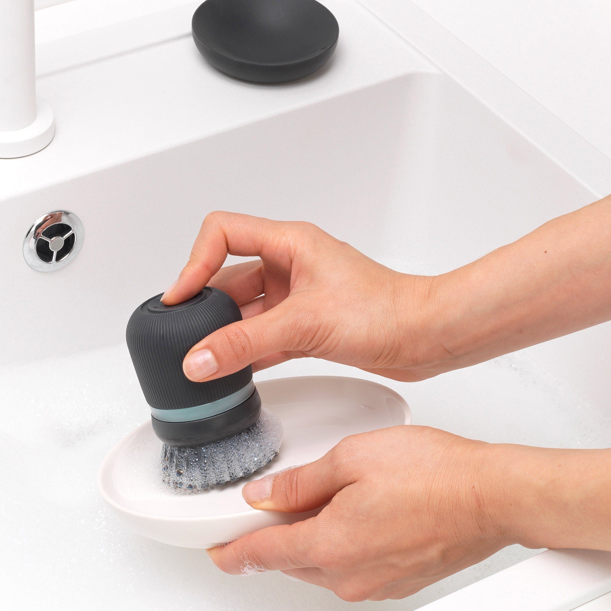 Brabantia Soap Dispensing Dish Brush Dark Grey