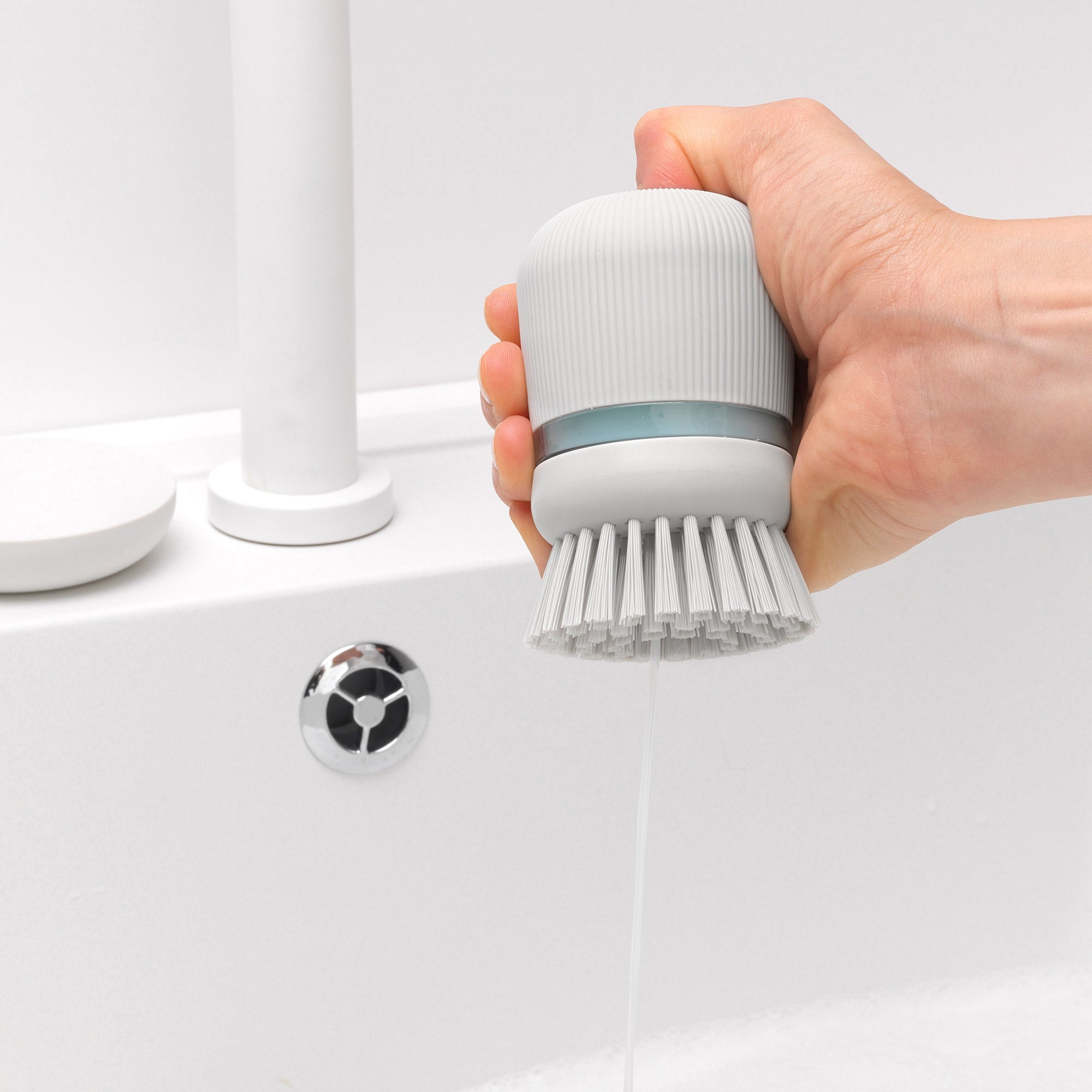 Brabantia Soap Dispensing Dish Brush Light Grey