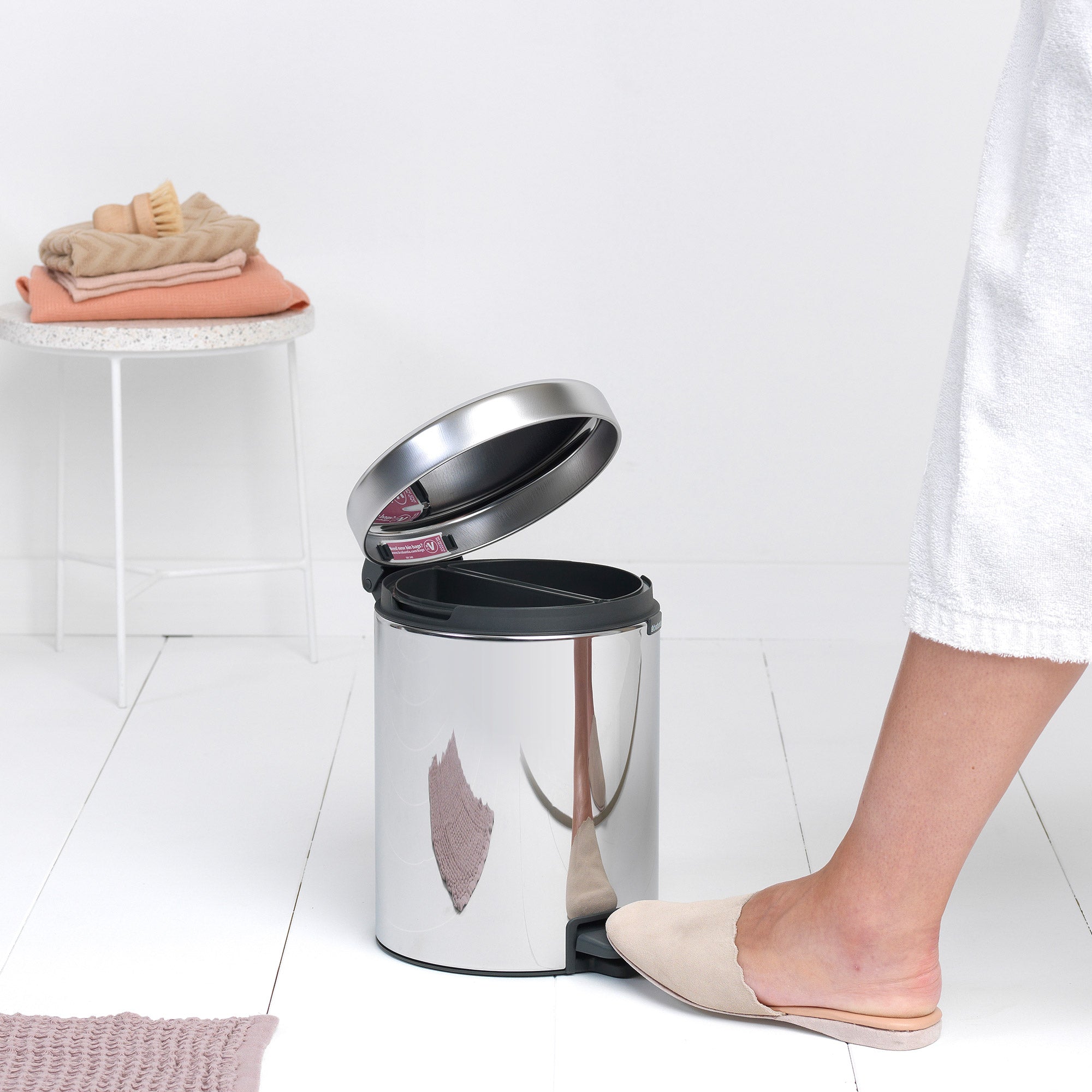 Brabantia newICON Pedal Bin, Recycle 2x2L Brilliant Steel