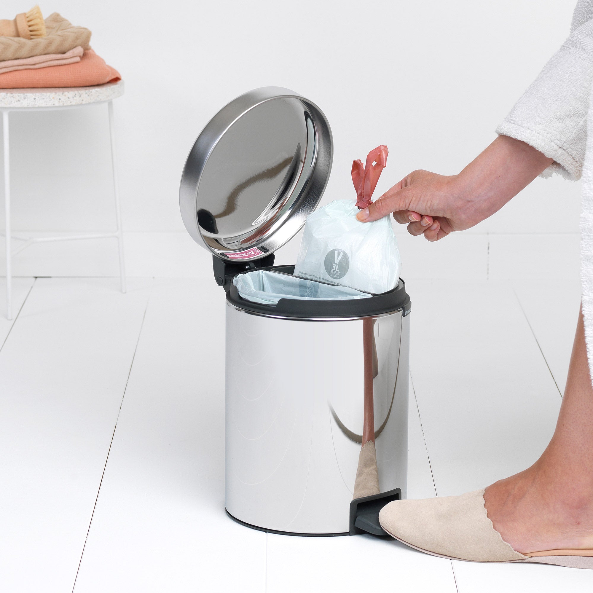 Brabantia newICON Pedal Bin, Recycle 2x2L Brilliant Steel