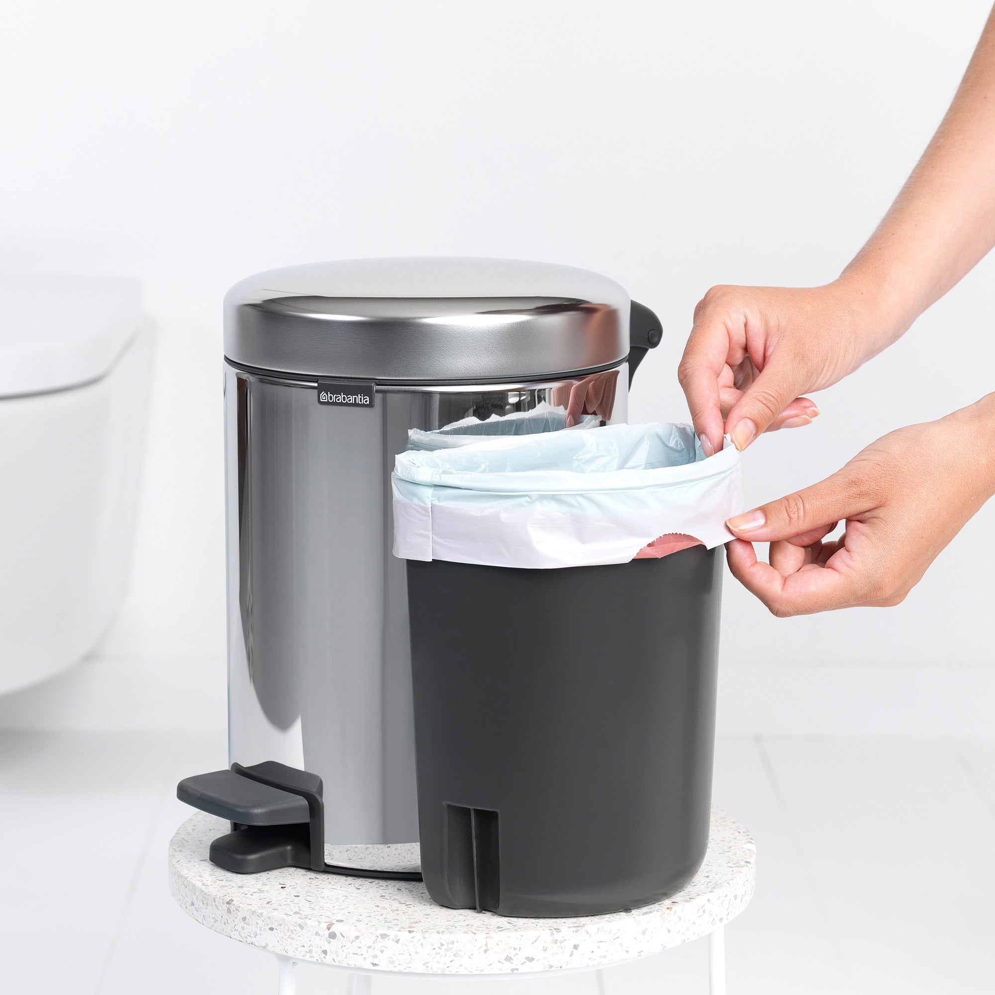 Brabantia newICON Pedal Bin, Recycle 2x2L Brilliant Steel