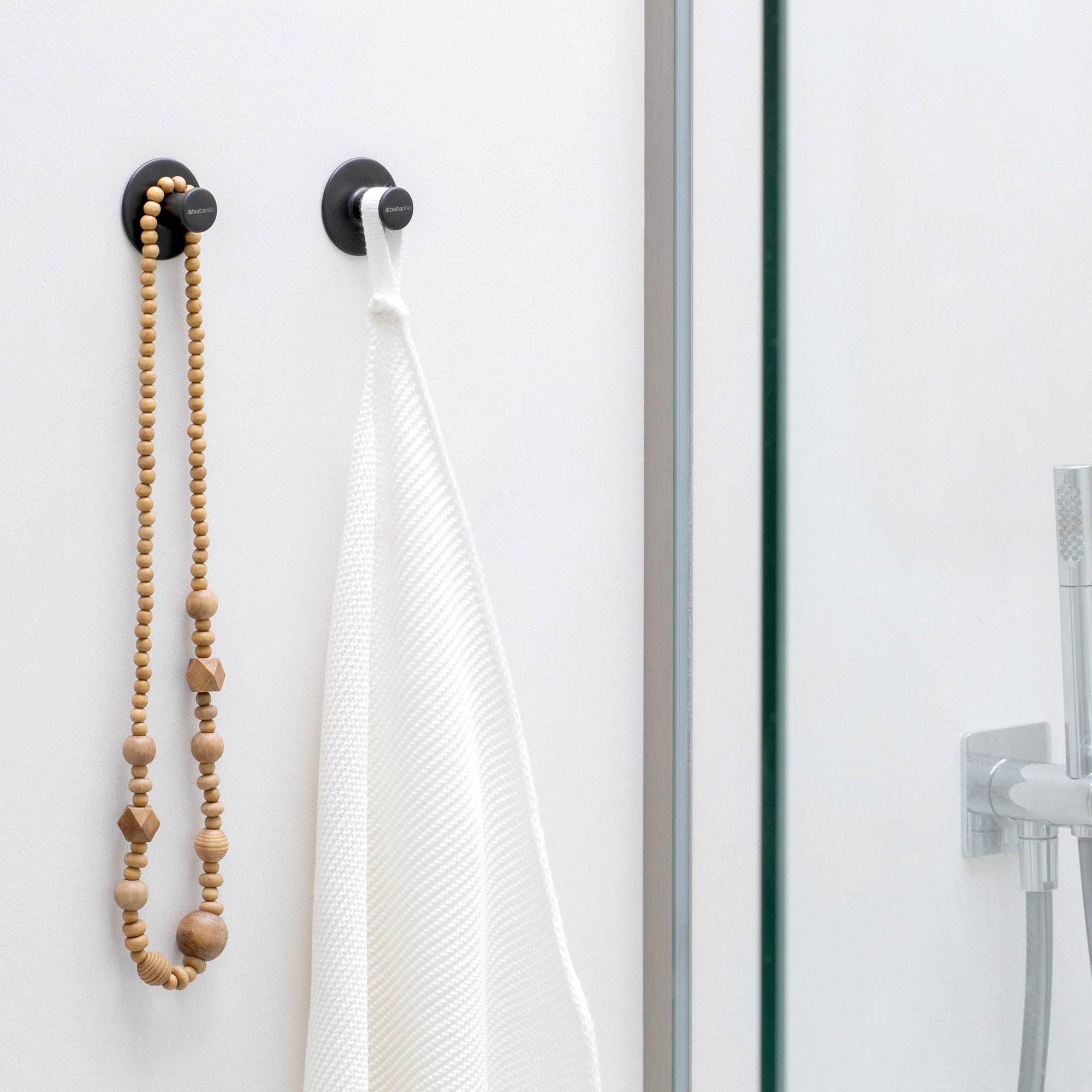 Brabantia Towel Hook, Set of 2 Pieces Dark Gey