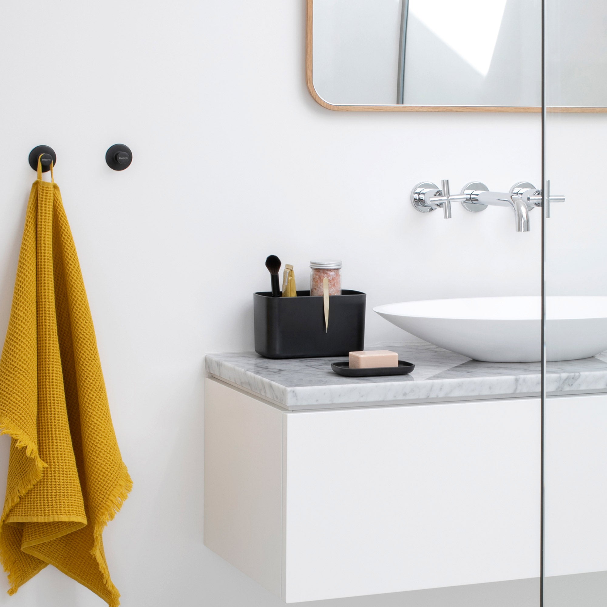 Brabantia Towel Hook, Set of 2 Pieces Dark Gey