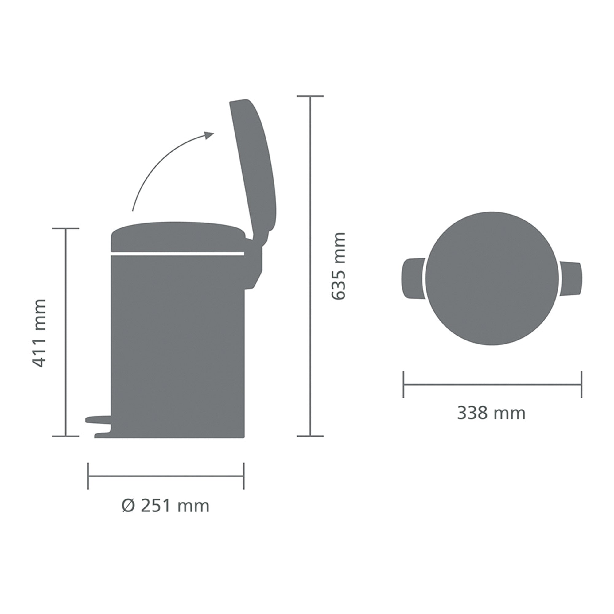 Brabantia Pedal Bin newICON 12L Metallic Gold