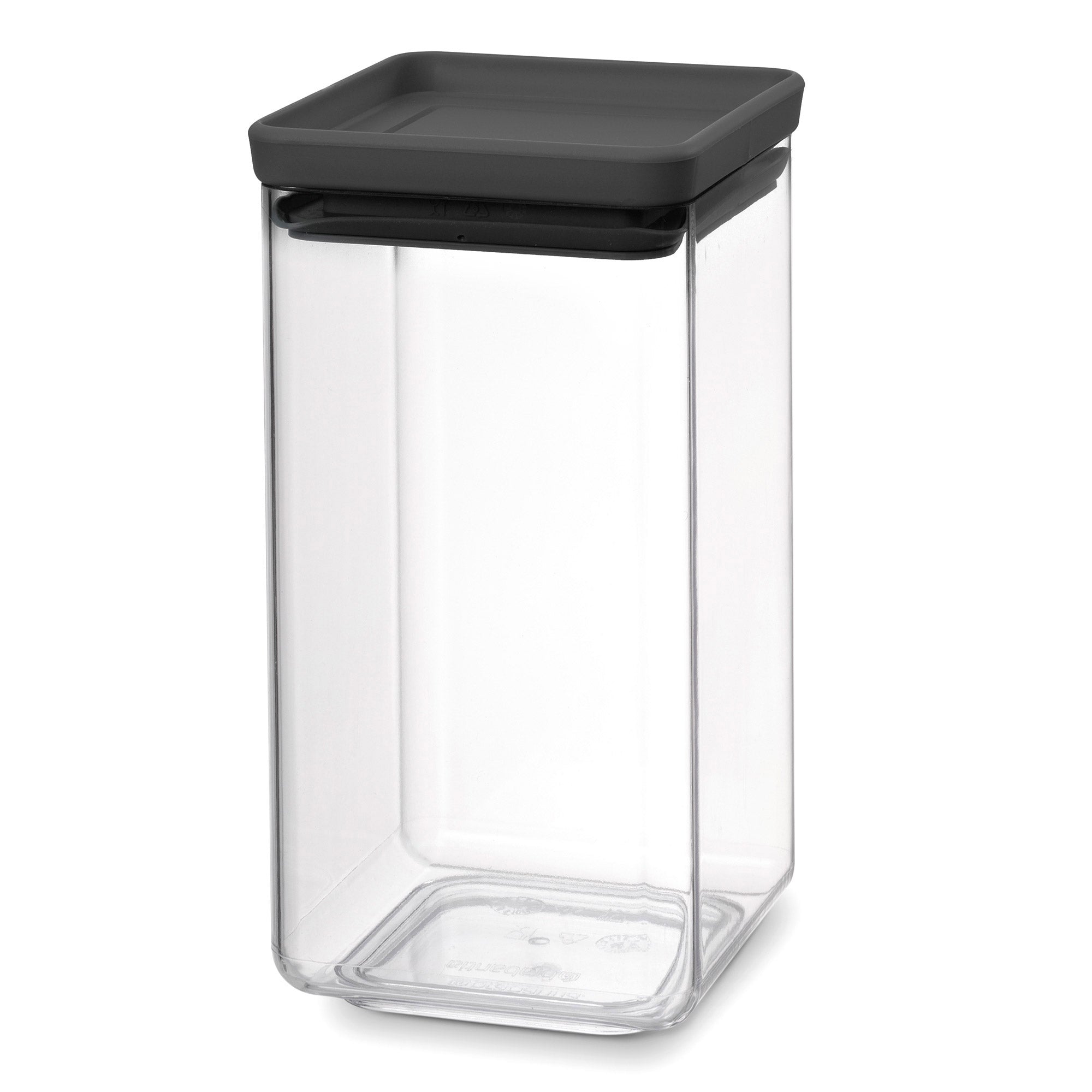 Brabantia Stackable Square Canister 1.6L Dark Grey Lid