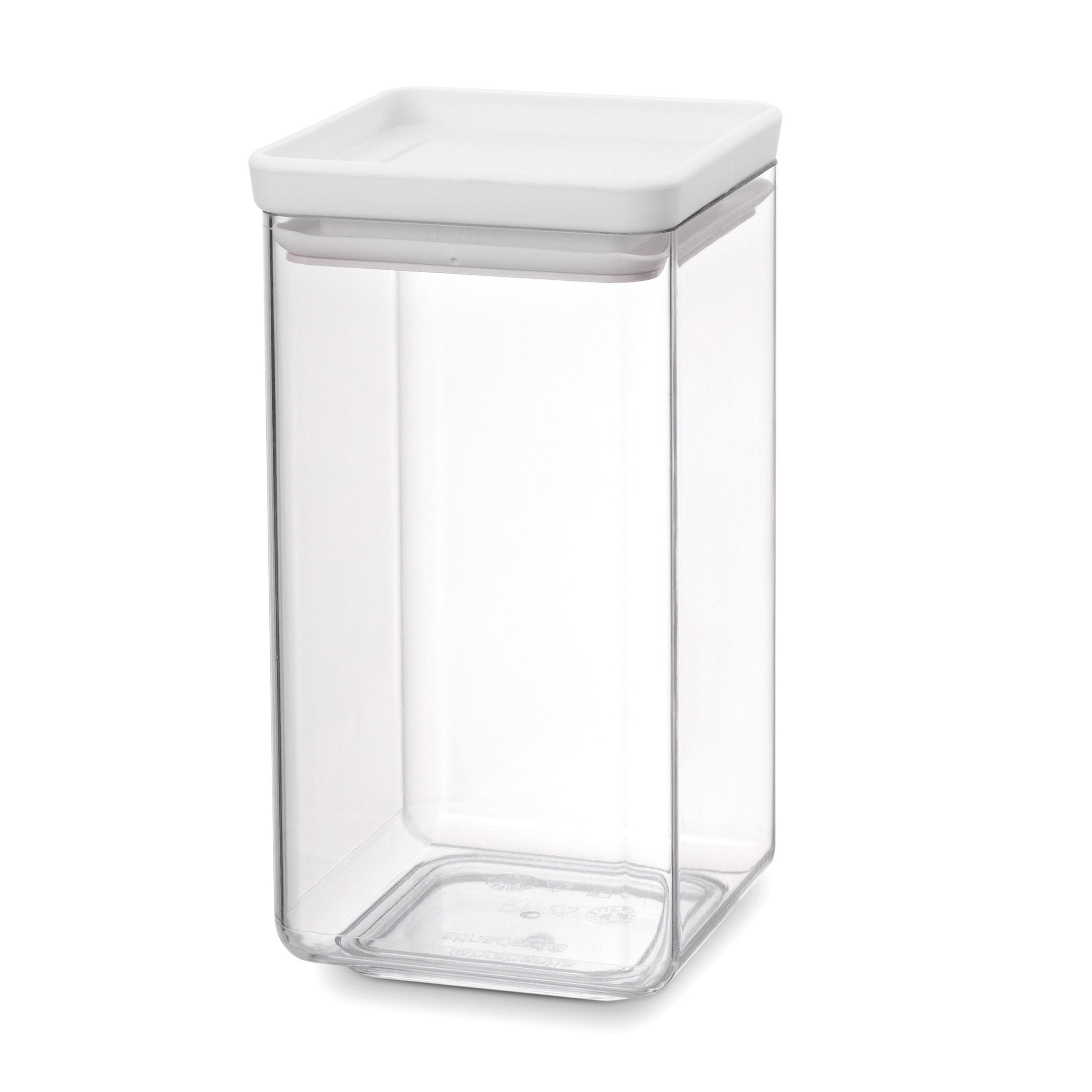 Brabantia Stackable Square Canister 1.6L Light Grey Lid