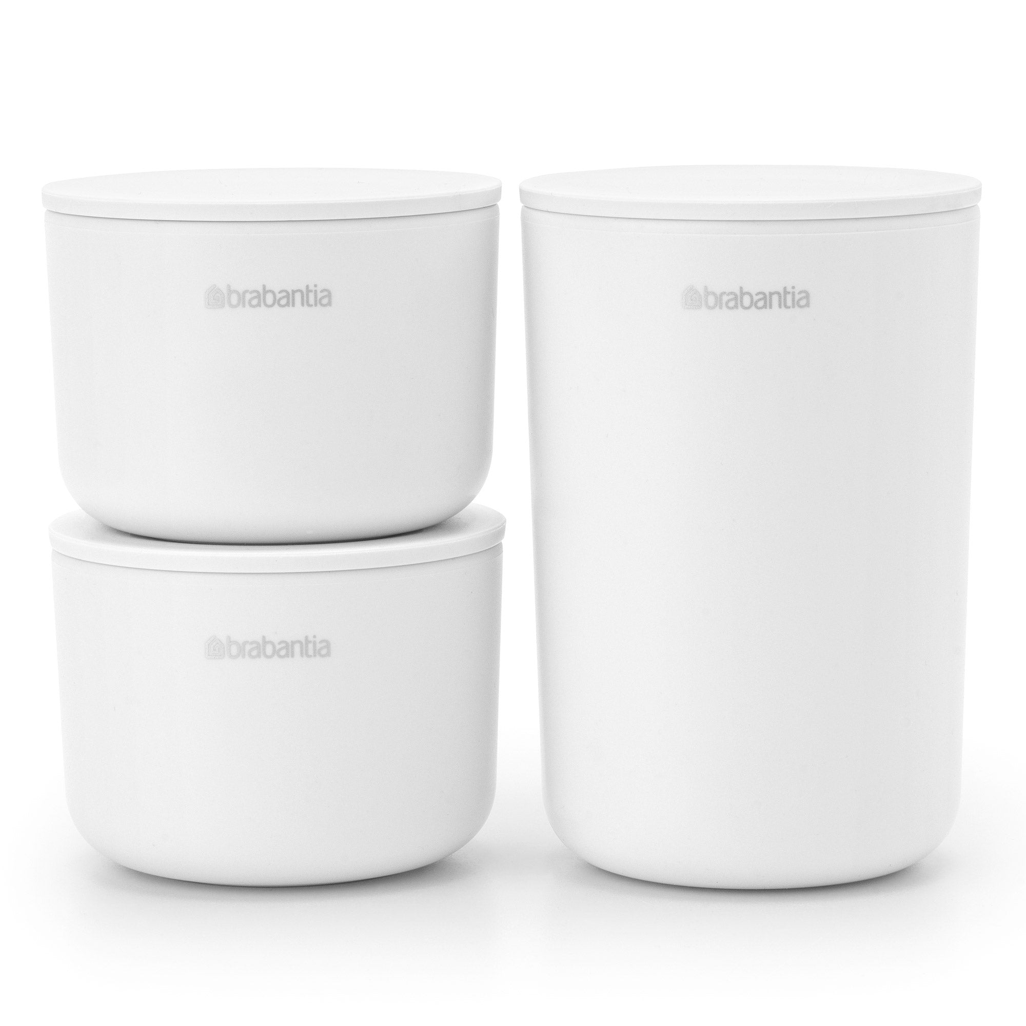 Brabantia Storage Pots, Set of 3 White