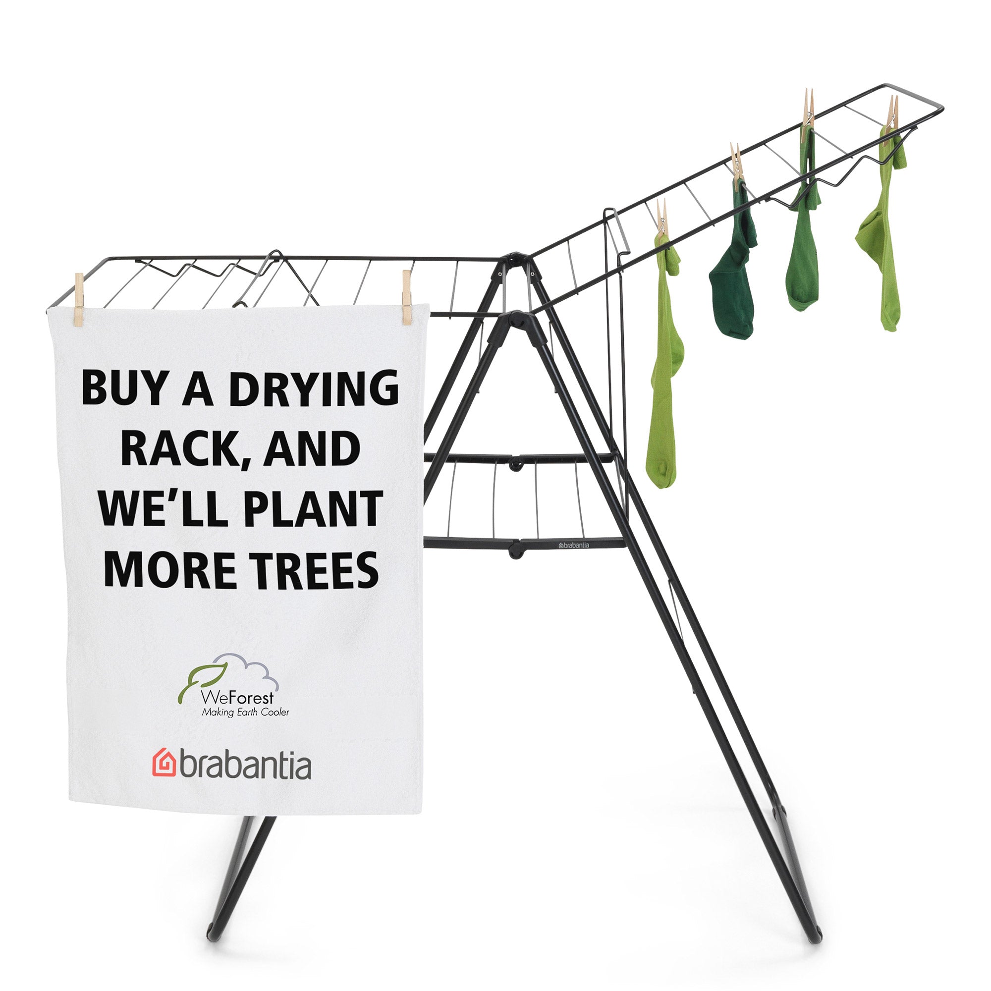 Brabantia HangOn Drying Rack 20 Meters Matt Black