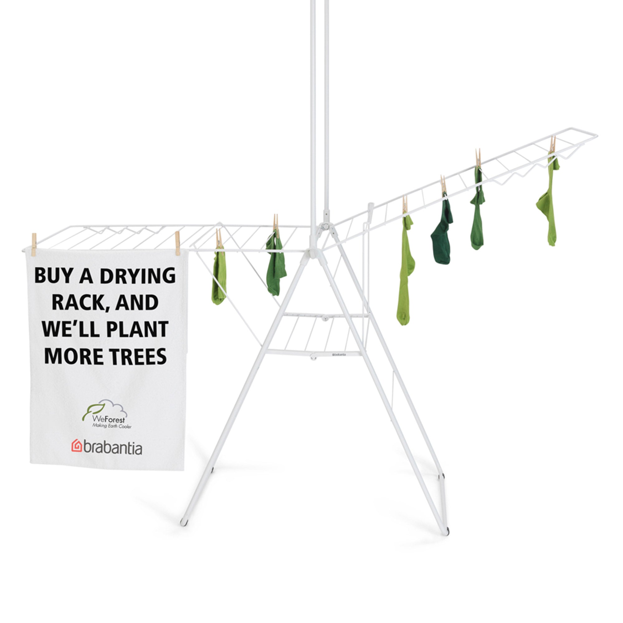 Brabantia HangOn Drying Rack 25 Meters with Rod Fresh White