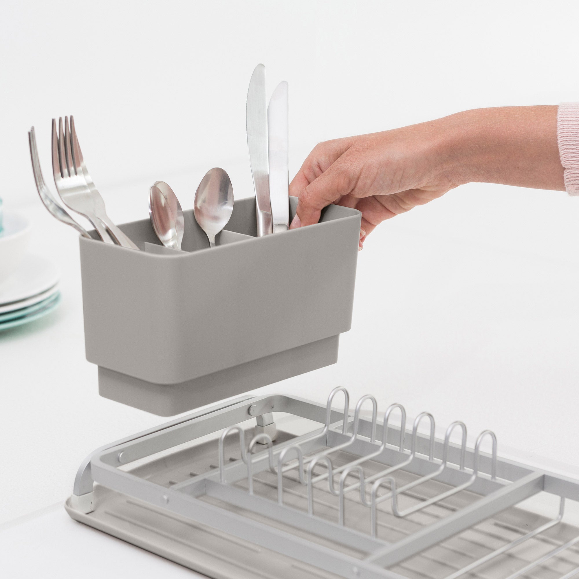 Brabantia Compact Dish Drying Rack - Mid Grey