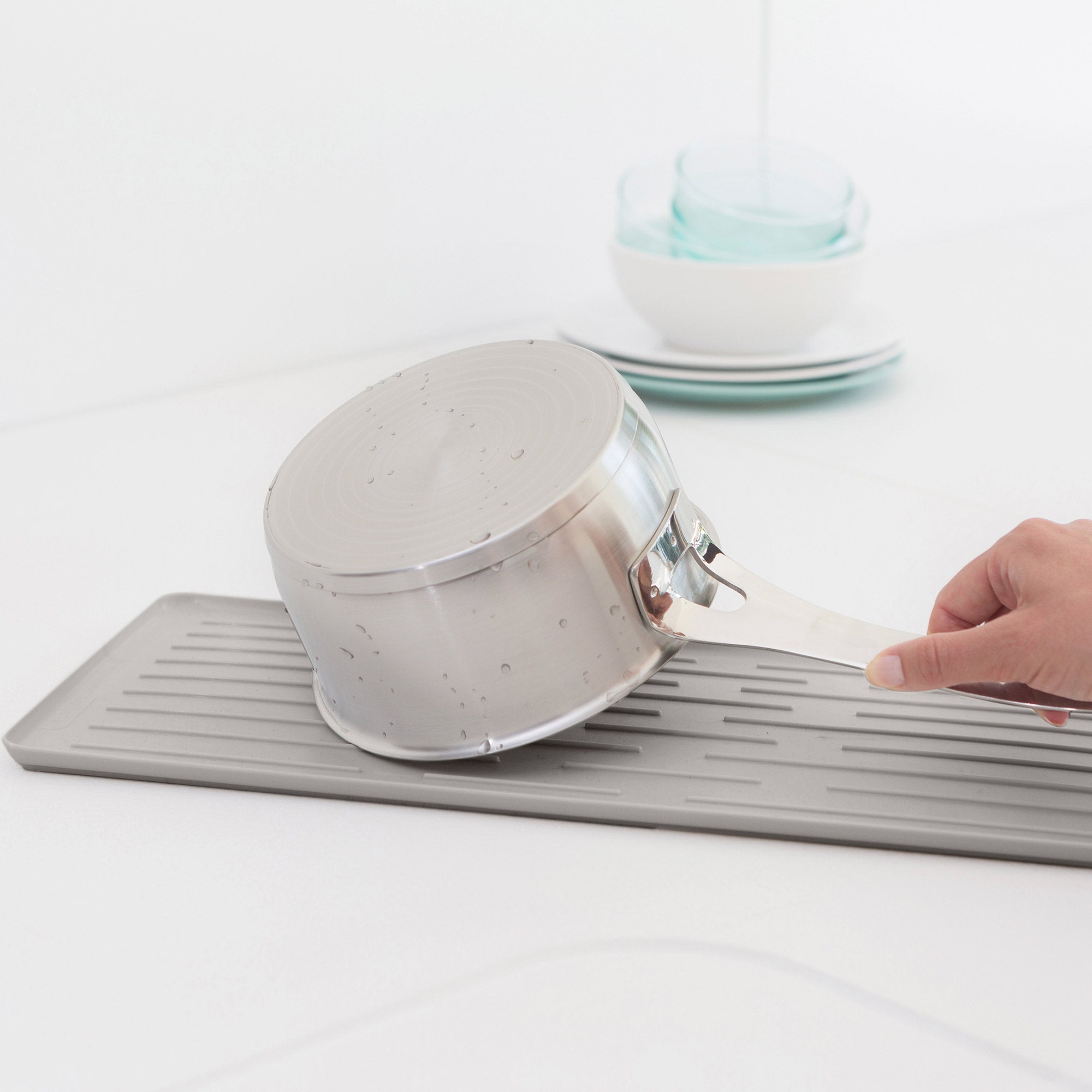 Brabantia Compact Dish Drying Rack - Mid Grey