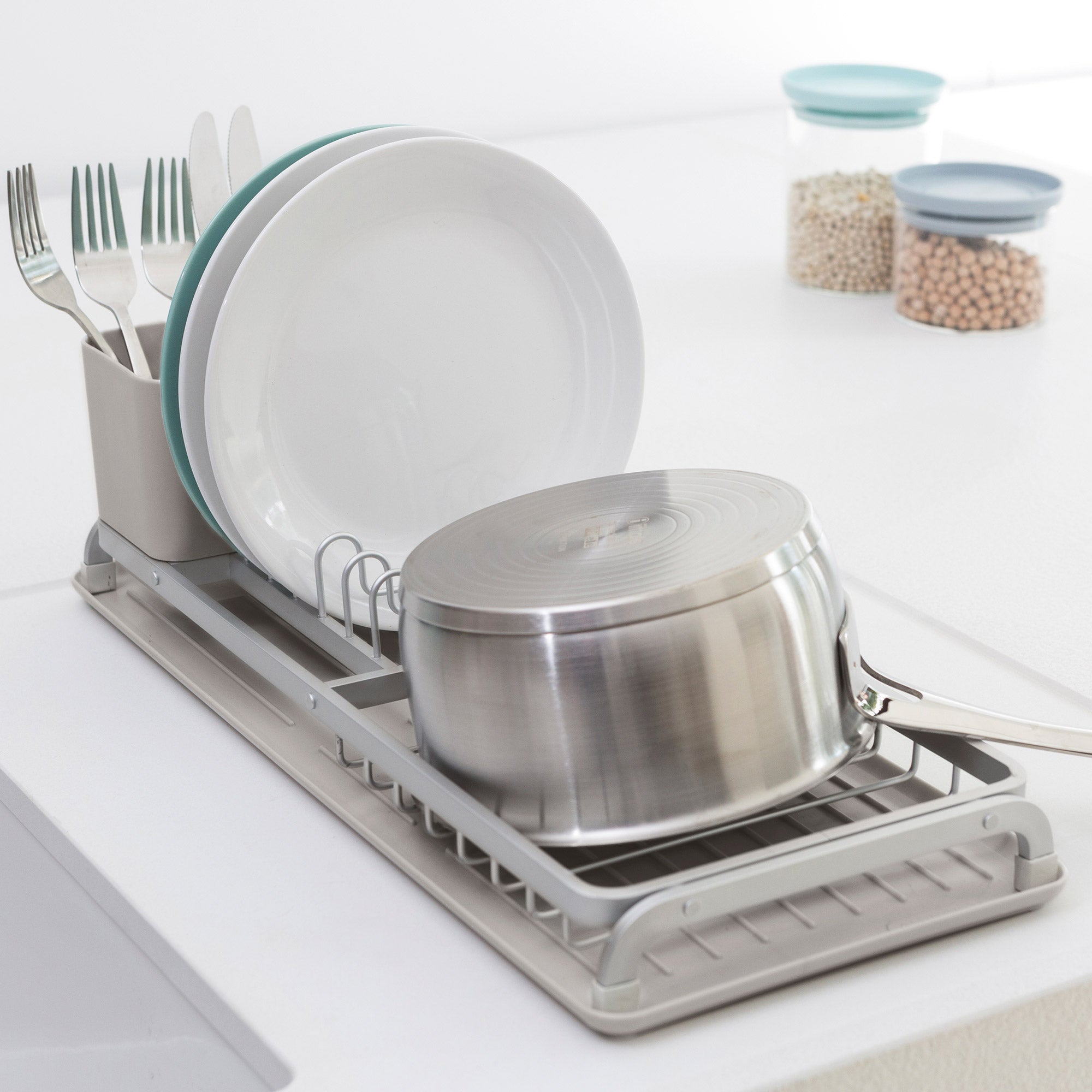 Brabantia Compact Dish Drying Rack - Mid Grey