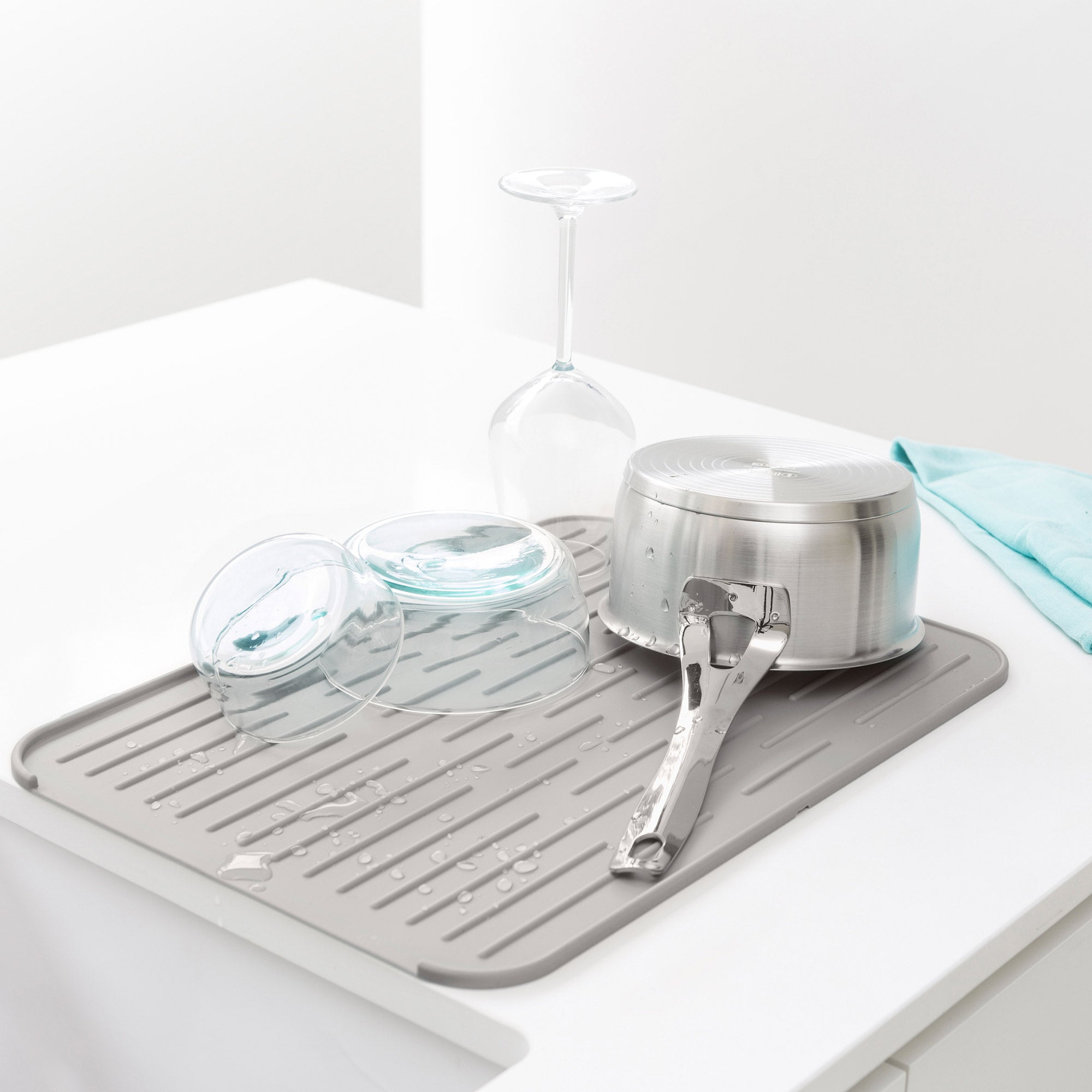 Brabantia Silicone Dish Drying Rack - Mid Grey