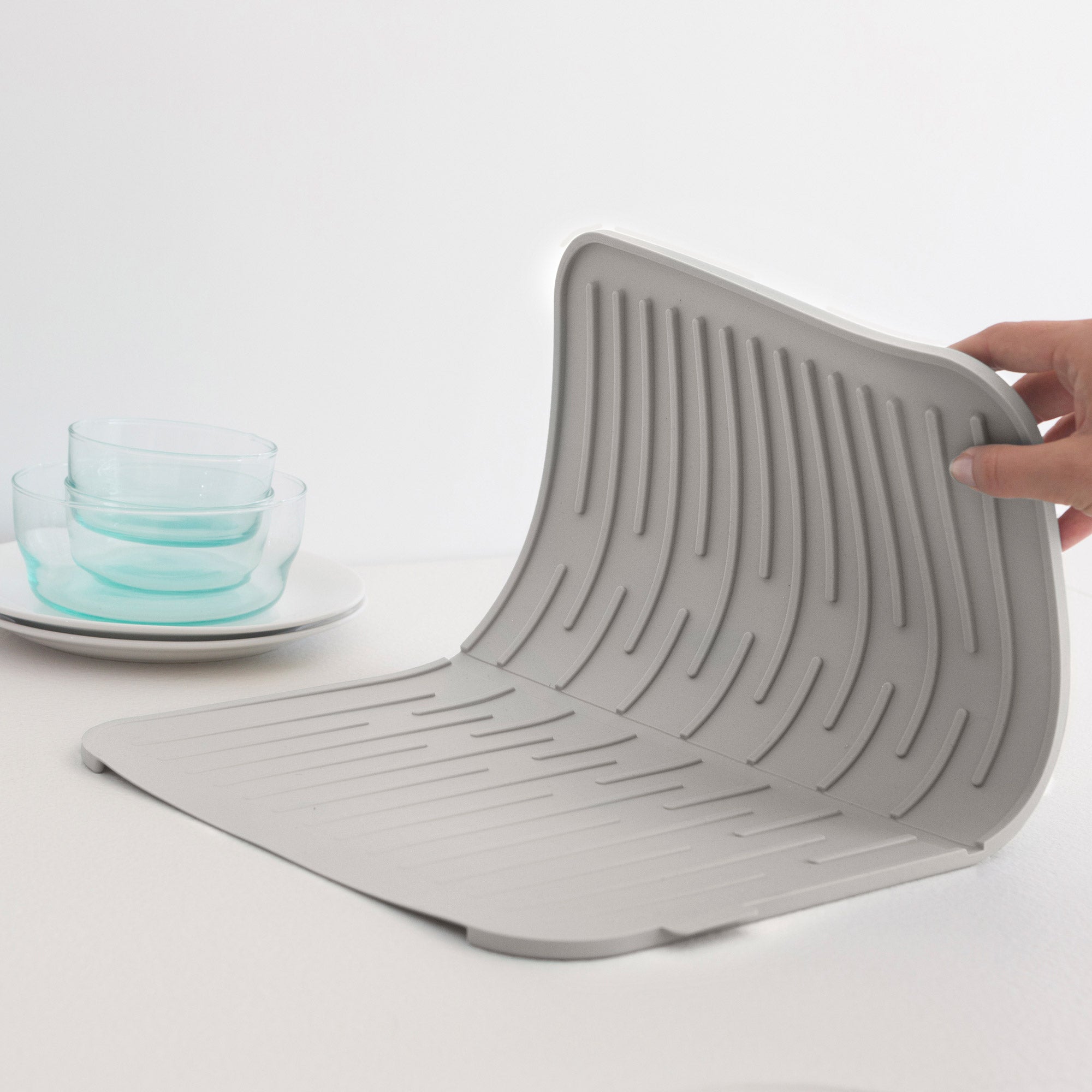 Brabantia Silicone Dish Drying Rack - Mid Grey