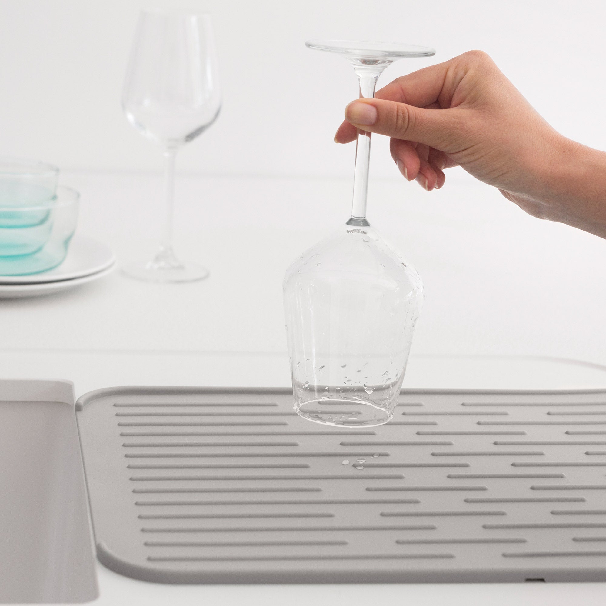 Brabantia Silicone Dish Drying Rack - Mid Grey