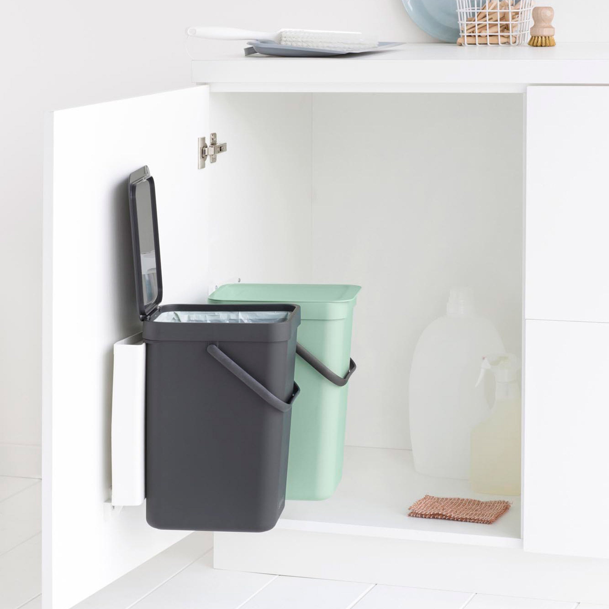 Brabantia Built-in Bin Sort & Go 2 x 12L - Jade / Grey