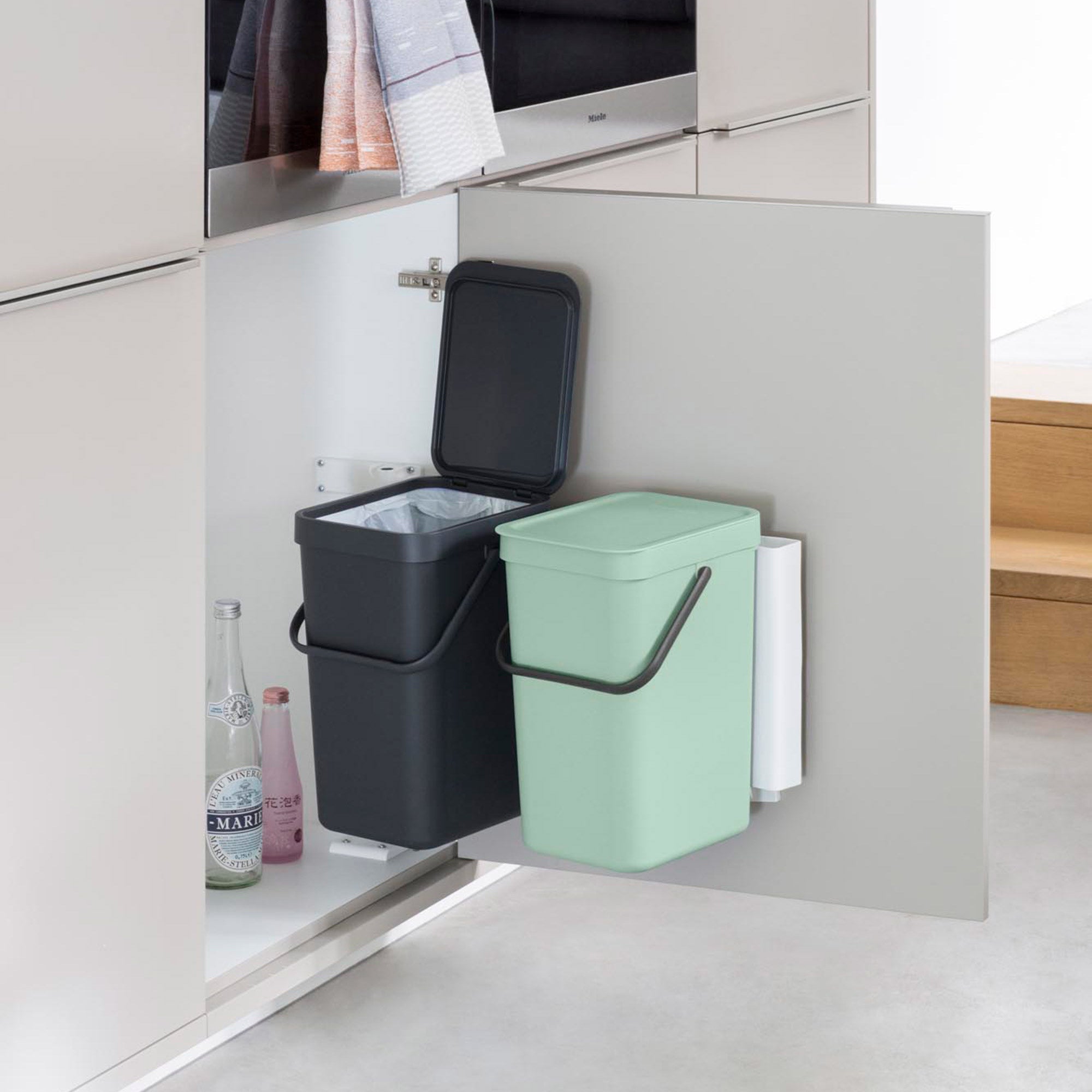 Brabantia Built-in Bin Sort & Go 2 x 12L - Jade / Grey