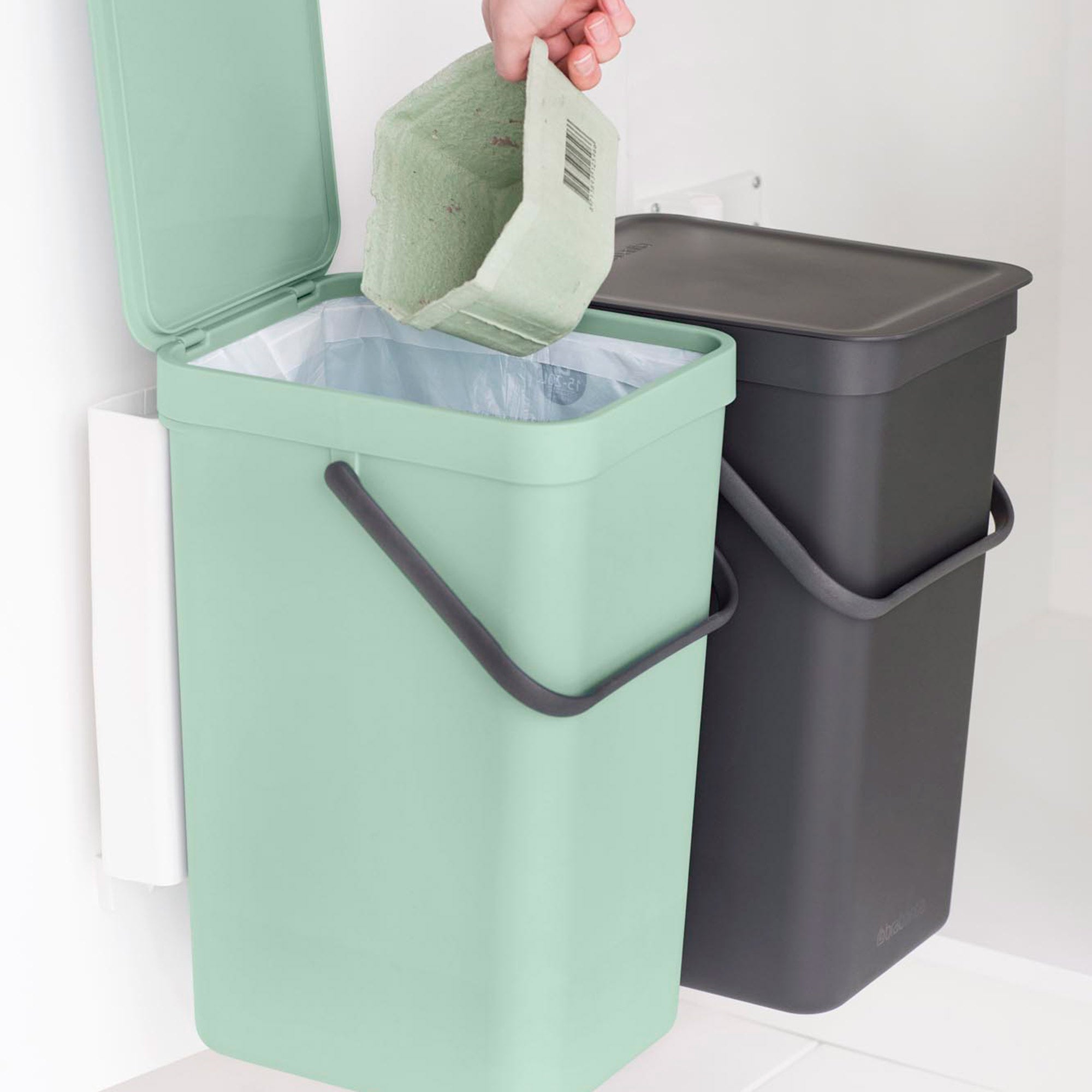 Brabantia Built-in Bin Sort & Go 2 x 16L - Jade / Grey