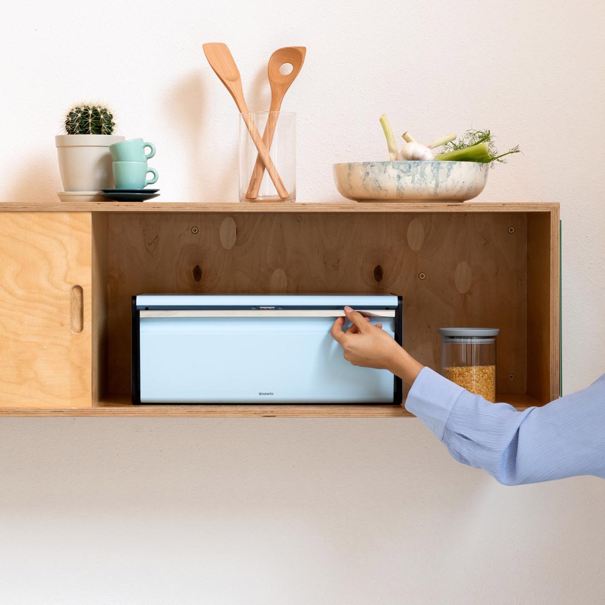 Brabantia Fall Front Bread Bin - Dreamy Blue
