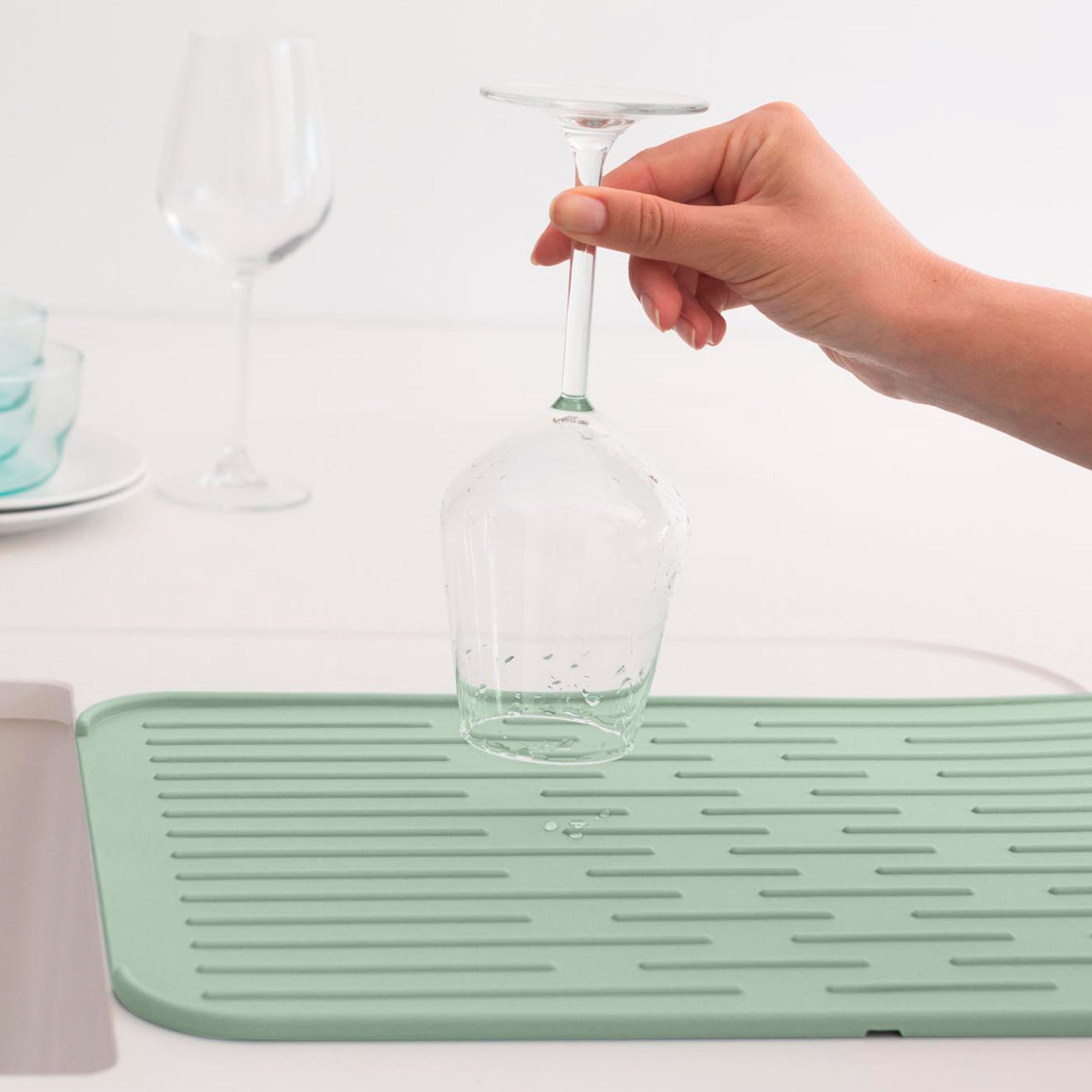 Brabantia Silicone Dish Drying Rack - Jade Green