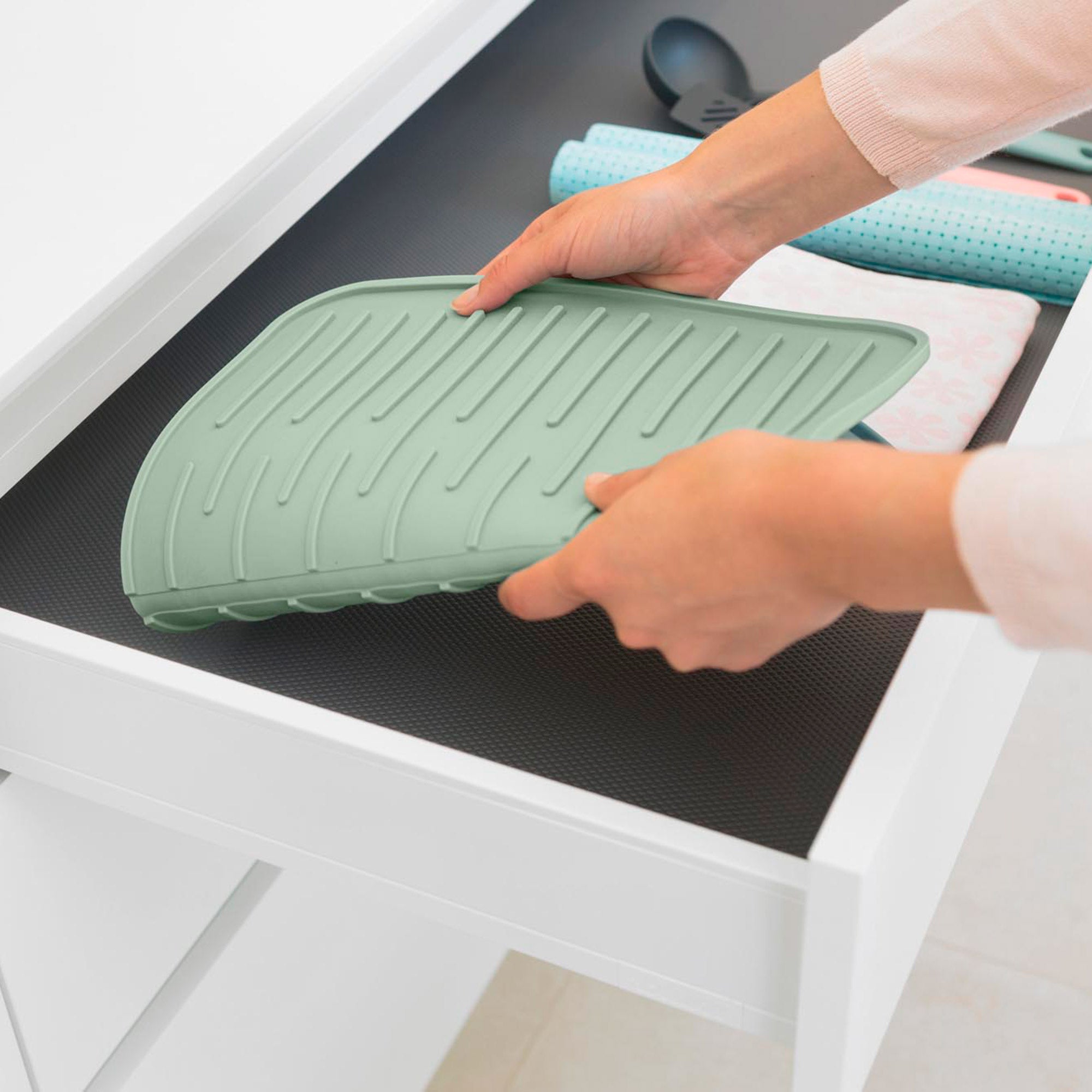 Brabantia Silicone Dish Drying Rack - Jade Green