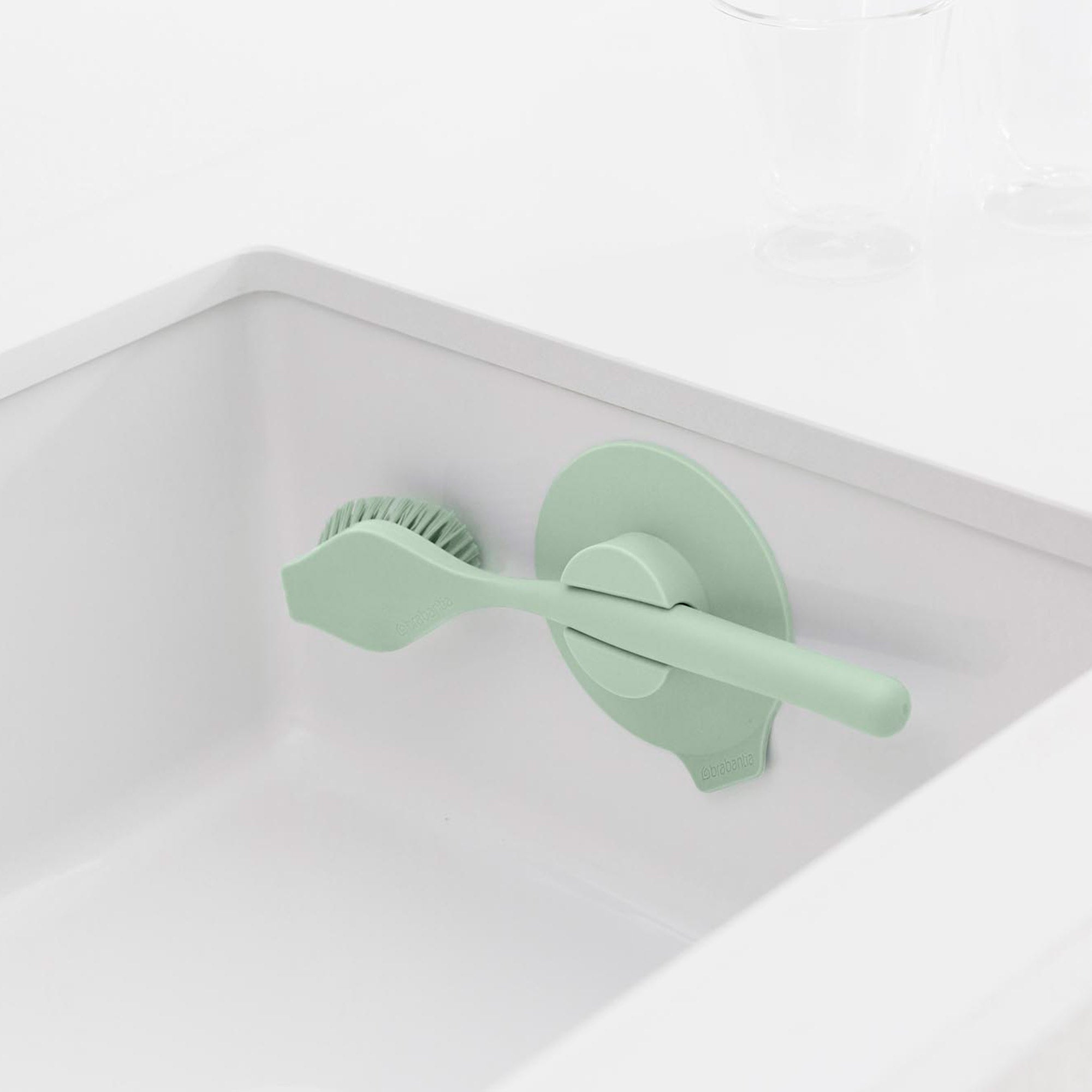 Brabantia Dish Brush with Suction Cup Holder - Jade Green