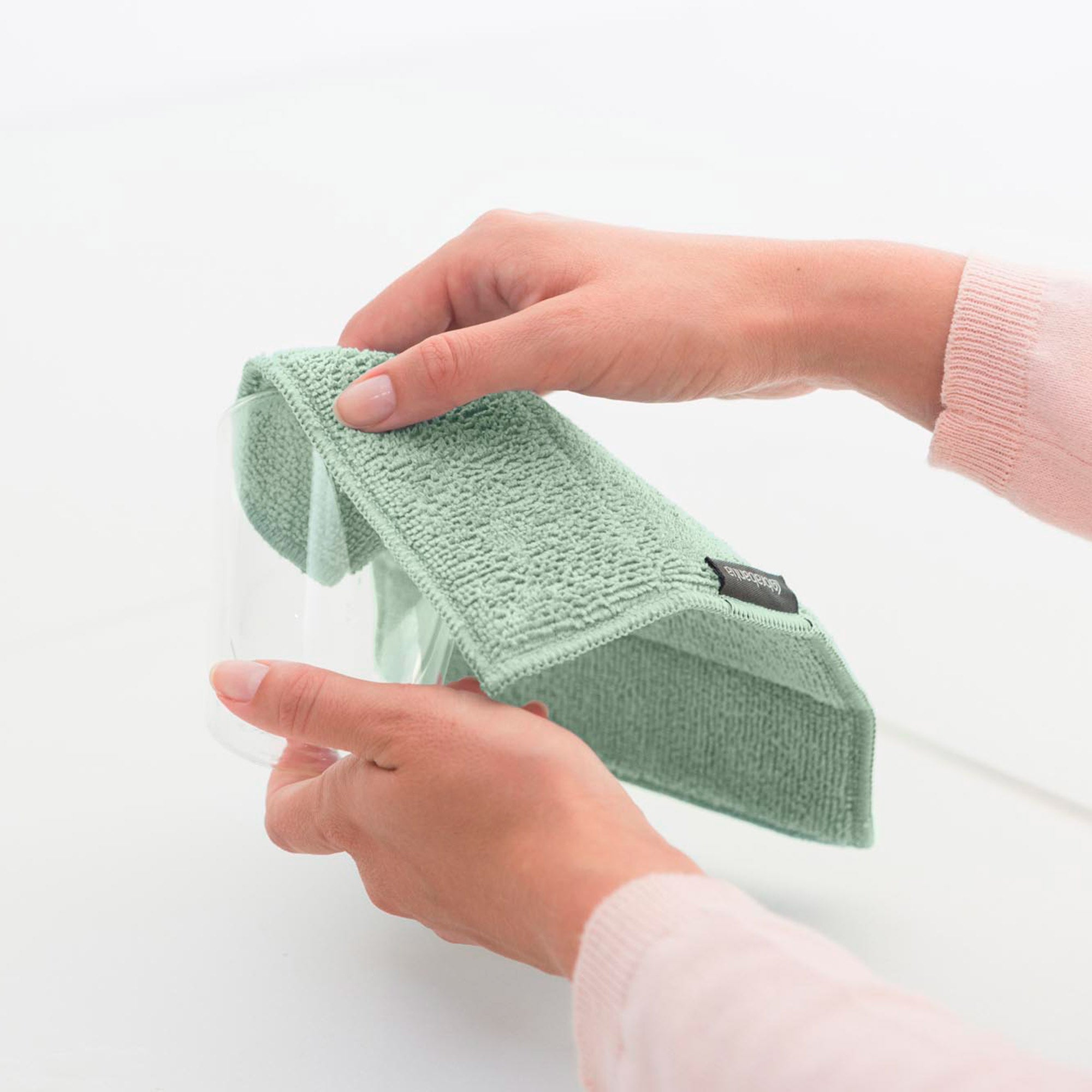 Brabantia Microfibre Cleaning Pads, Set of 3, 16x22 cm (Dark Grey / Light Grey / Jade Green)