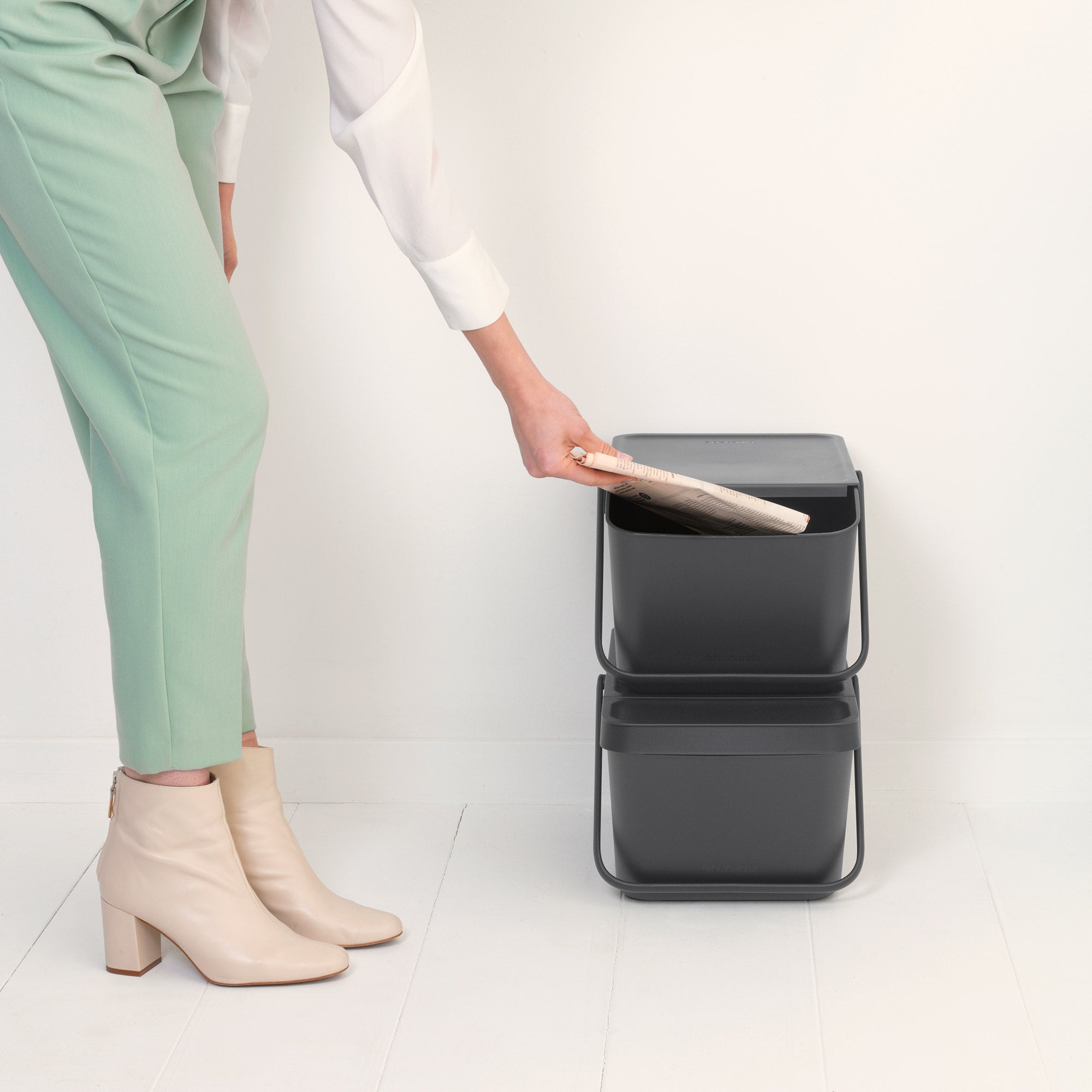 Brabantia Sort & Go Stackable Waste Bin 20L - Grey