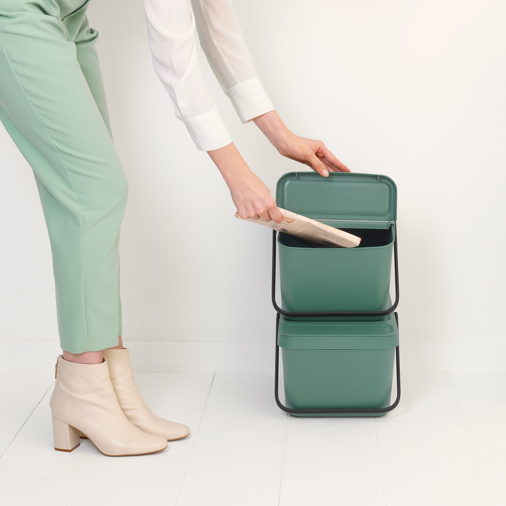 Brabantia Sort & Go Stackable Waste Bin 20L - Fir Green