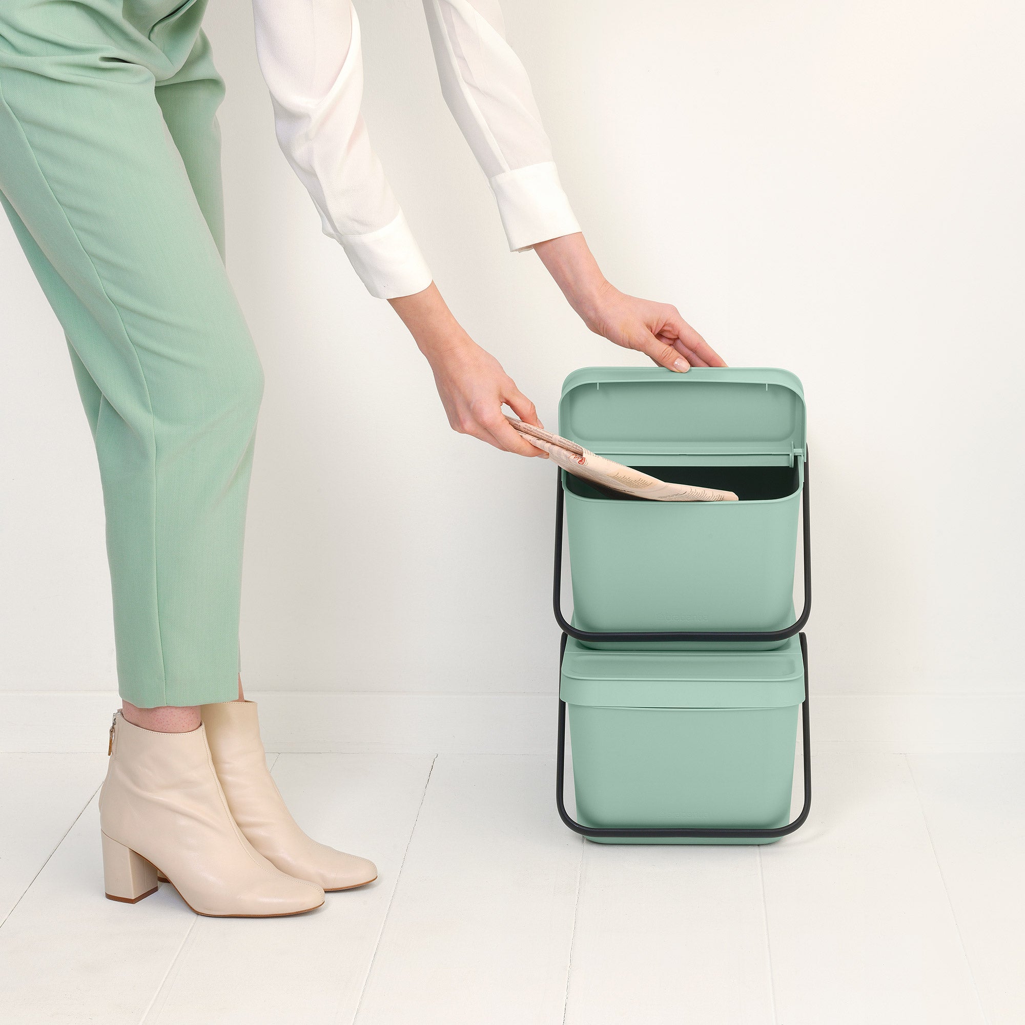 Brabantia Sort & Go Stackable Waste Bin 20L - Jade Green