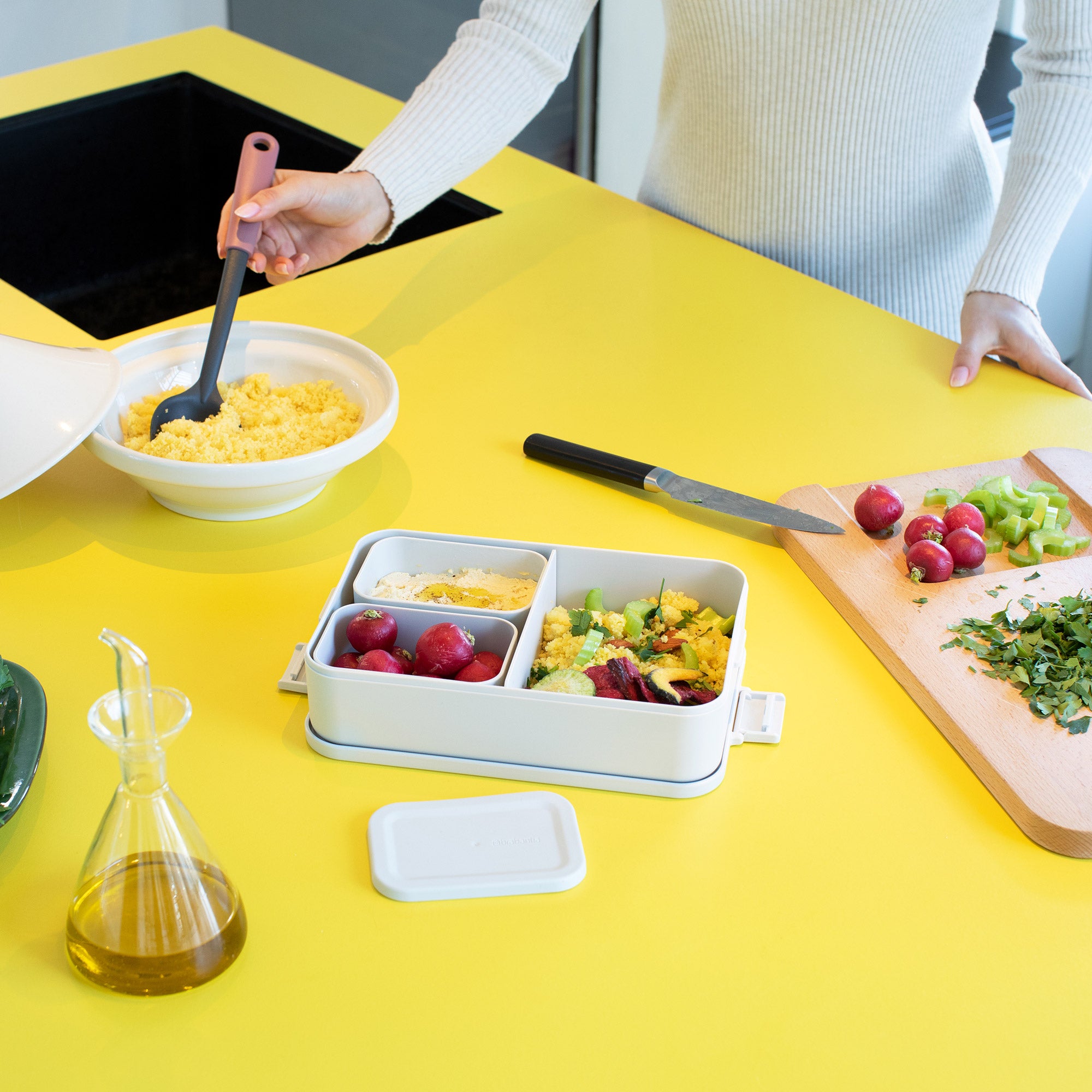 Brabantia Make & Take Lunch Box Bento Large Light Grey