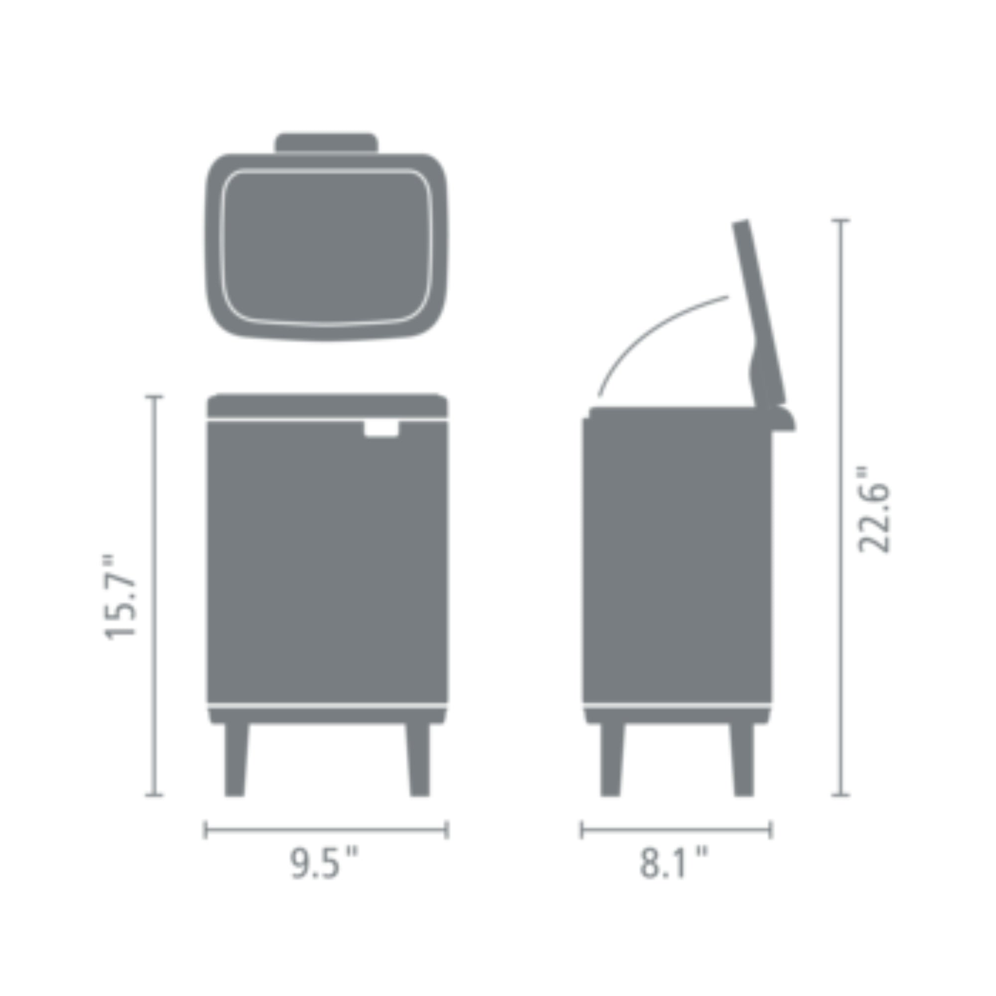 Brabantia BO Waste Bin Hi 7L White
