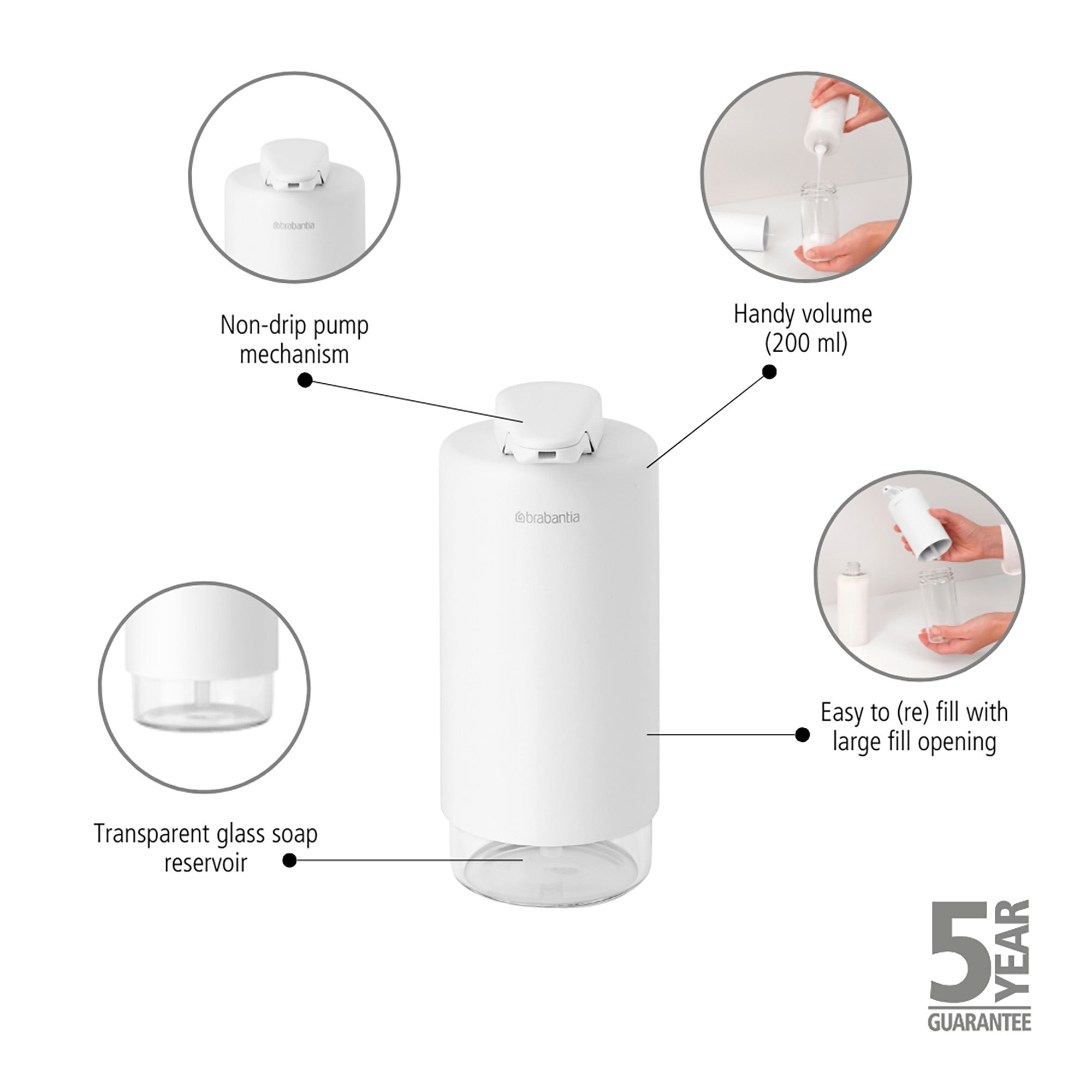 Brabantia Soap Dispenser - Mineral Fresh White