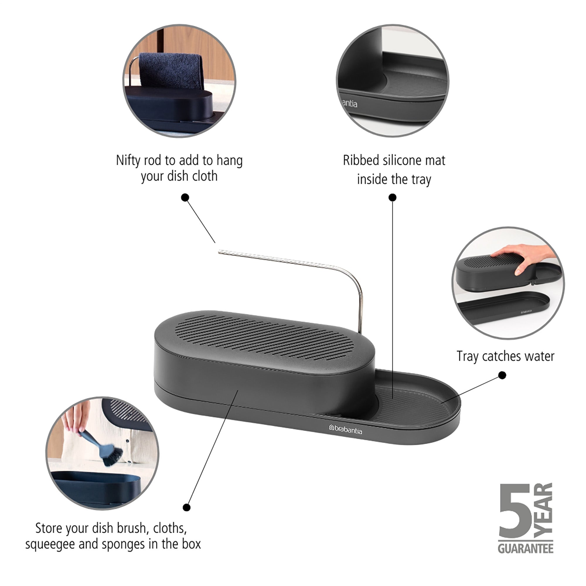 Brabantia Sink Organiser - Mineral Infinite Grey