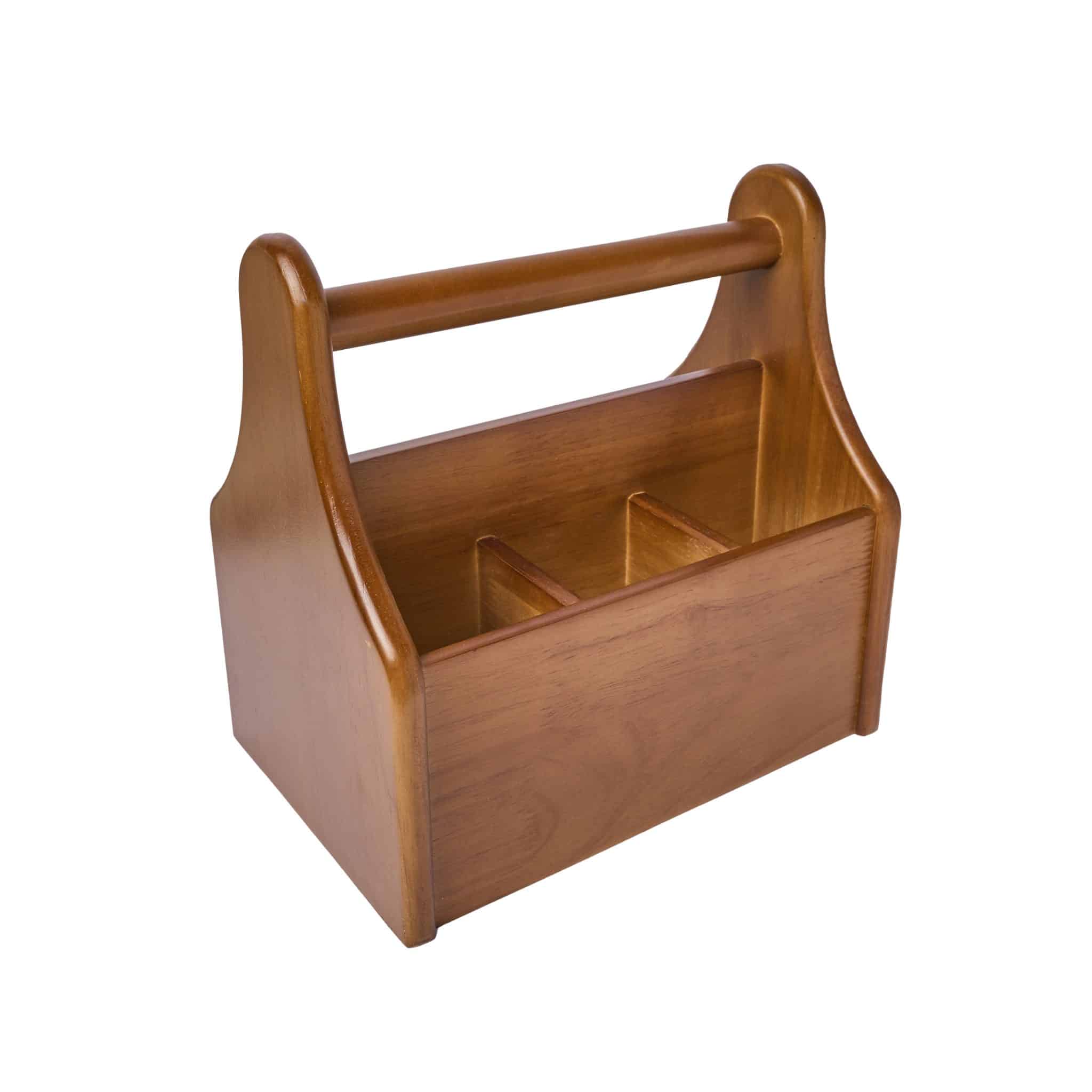 KH Classik Chef Table Caddy 4 Compartment Rubberwood