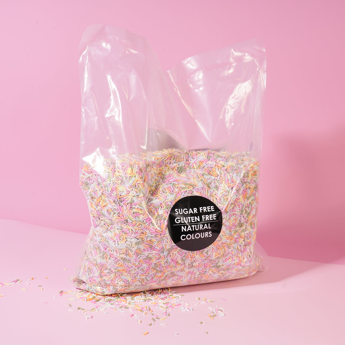 Sprinks Sugar Free Natural Coloured Jimmies Pastel Rainbow 5kg
