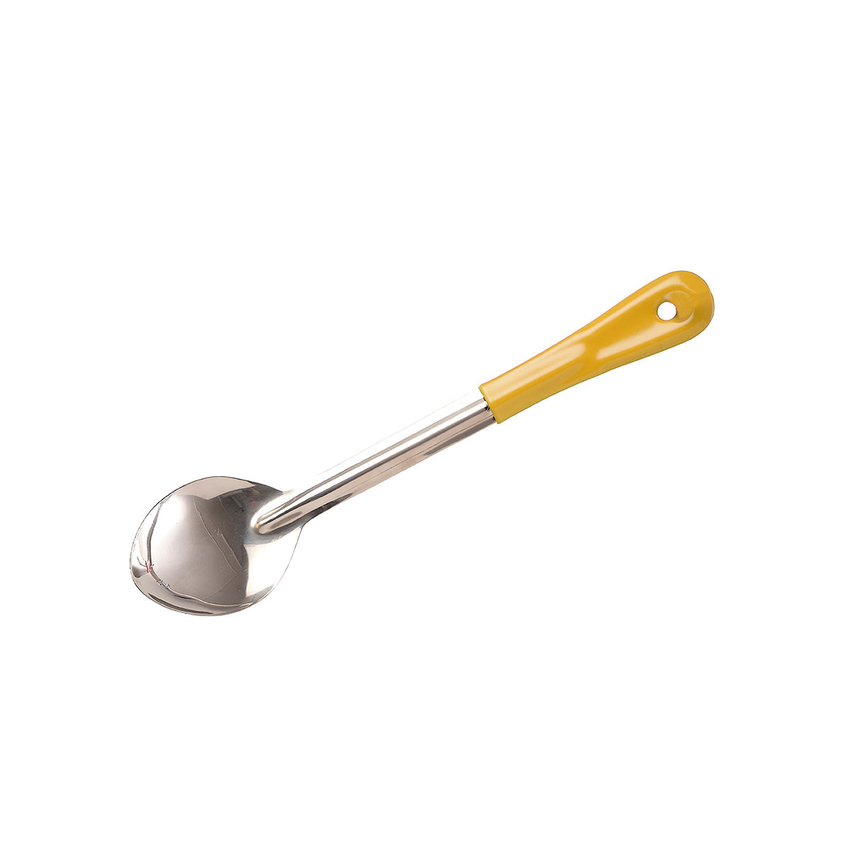 Chef Inox Basting Spoon Solid Stainless Steel Yellow Handle 330mm
