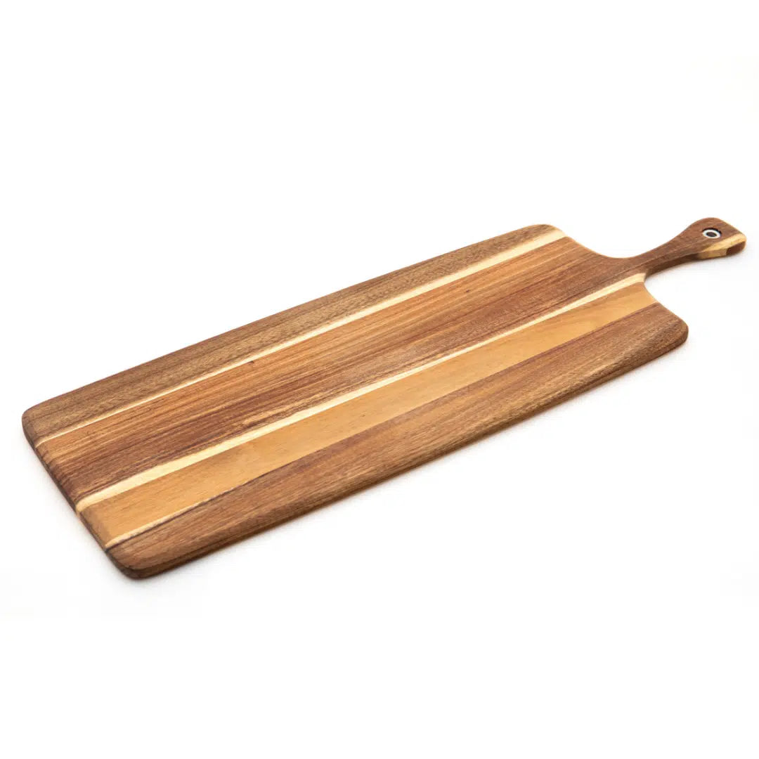 KH Hand Kraft Acacia Paddle Serving Board with Handle 76 x 25cm