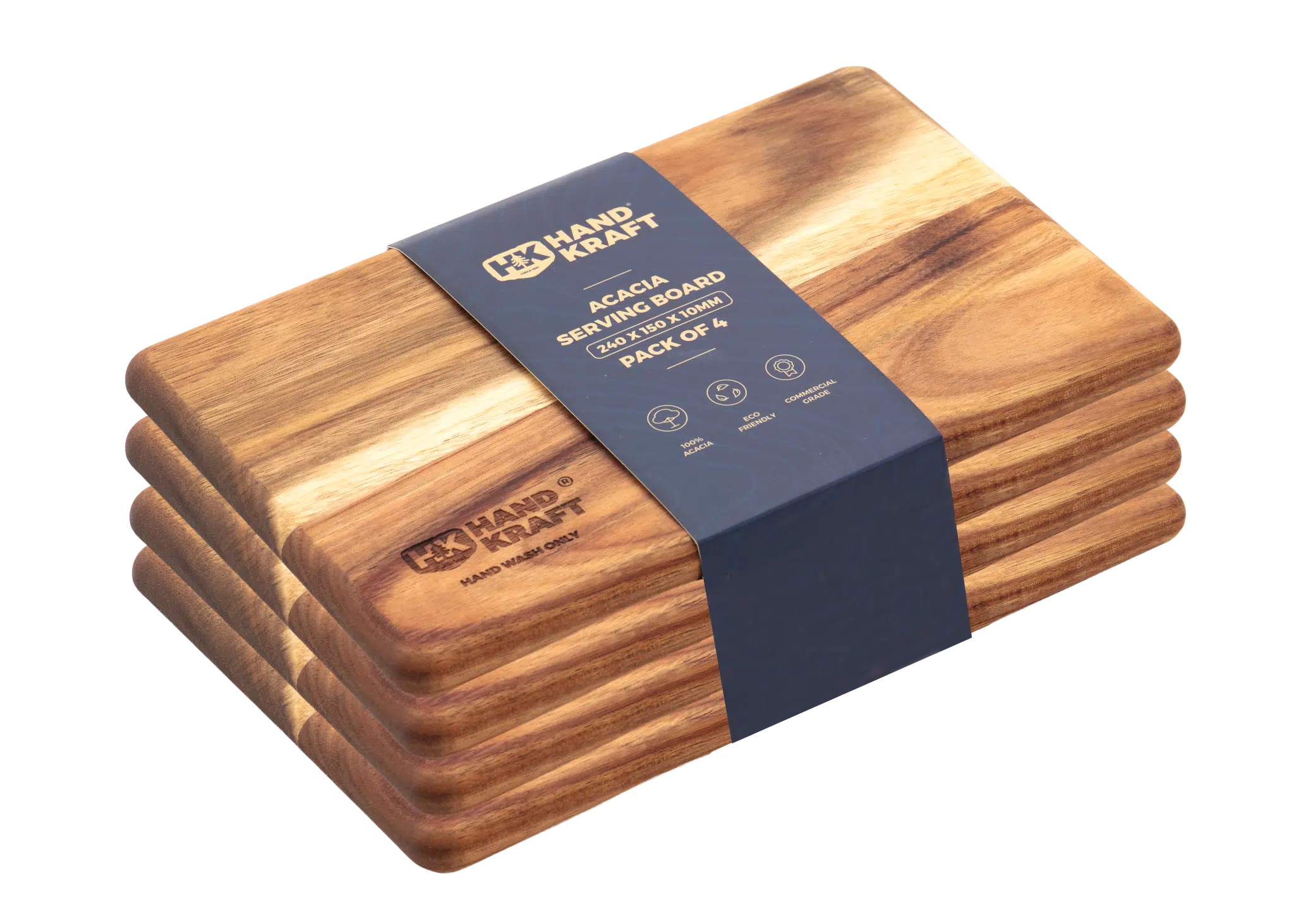 KH Hand Kraft Acacia Serving Board 24 x 15cm (Pack of 4)