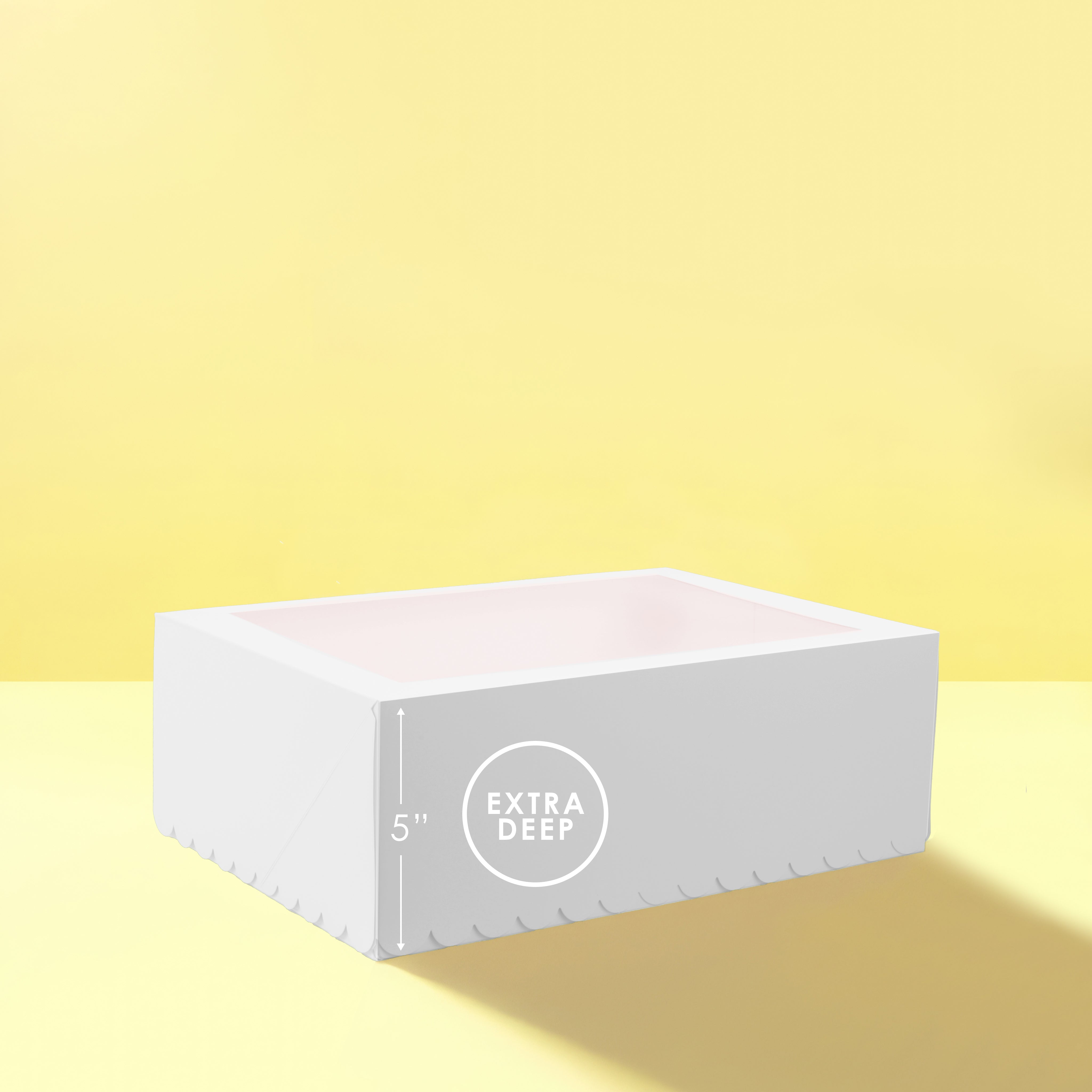 Papyrus Scalloped Tall Cupcake Box 12 Hole White