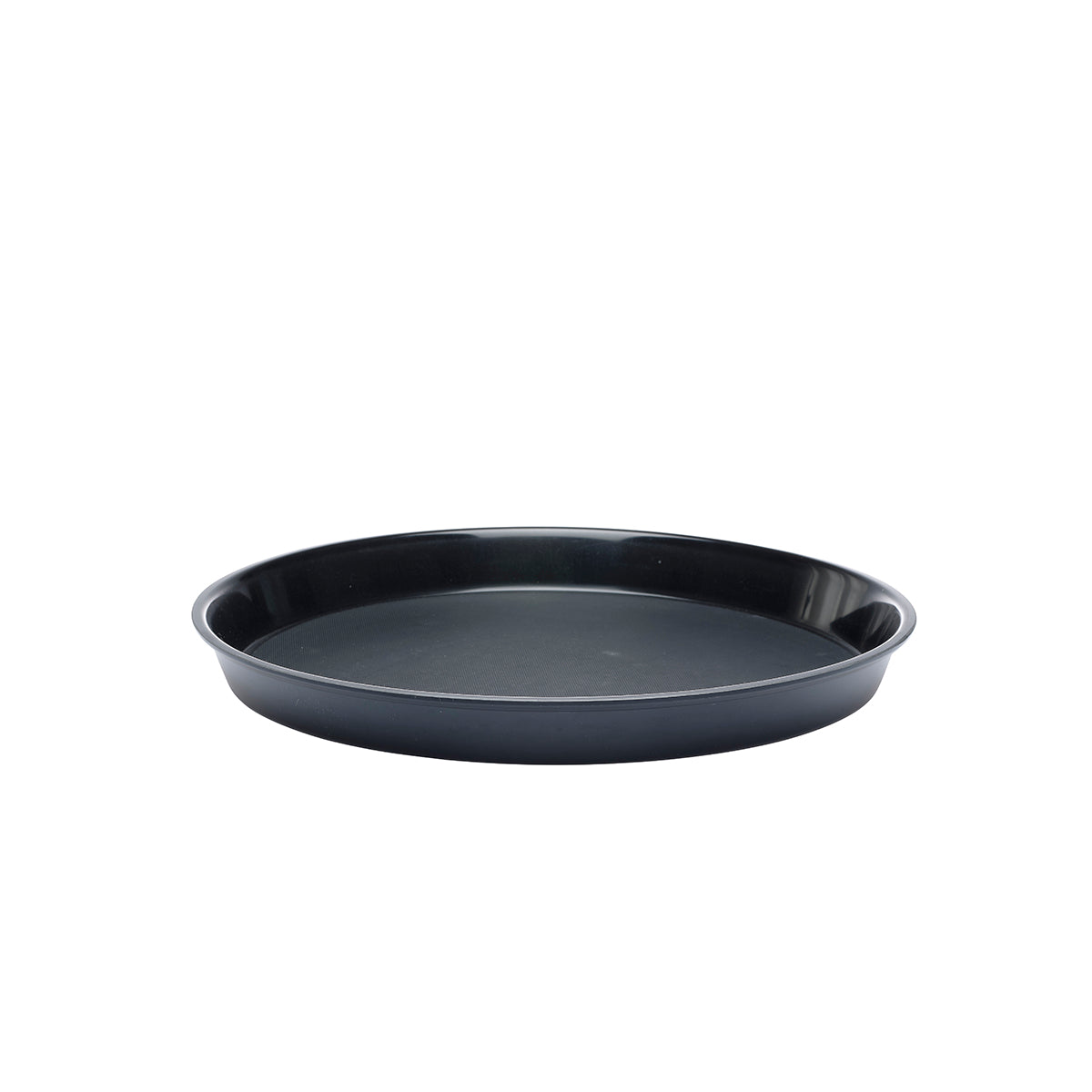 Chef Inox Round Bar Tray Non-Slip PP Black 360x39mm
