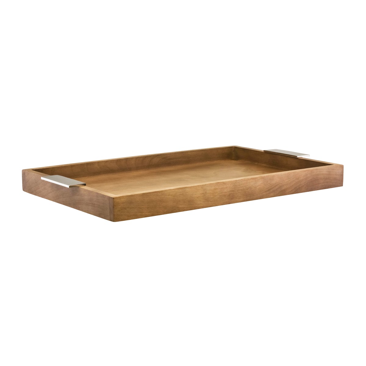 Chef Inox Room Service Tray Light Mango Wood with Aluminium Handles 620x400x50mm